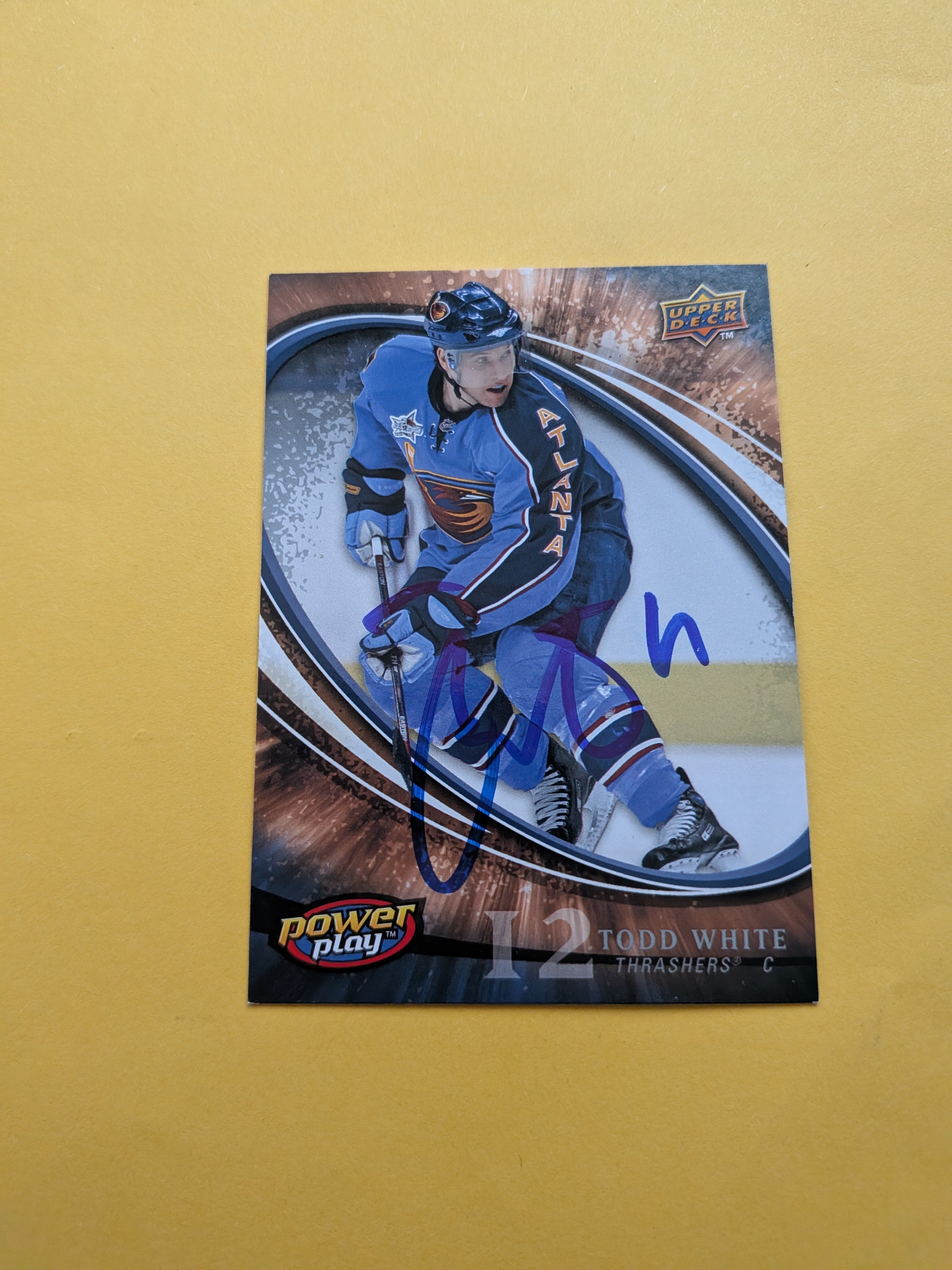 Todd White Signed Atlanta Thrashers Card A