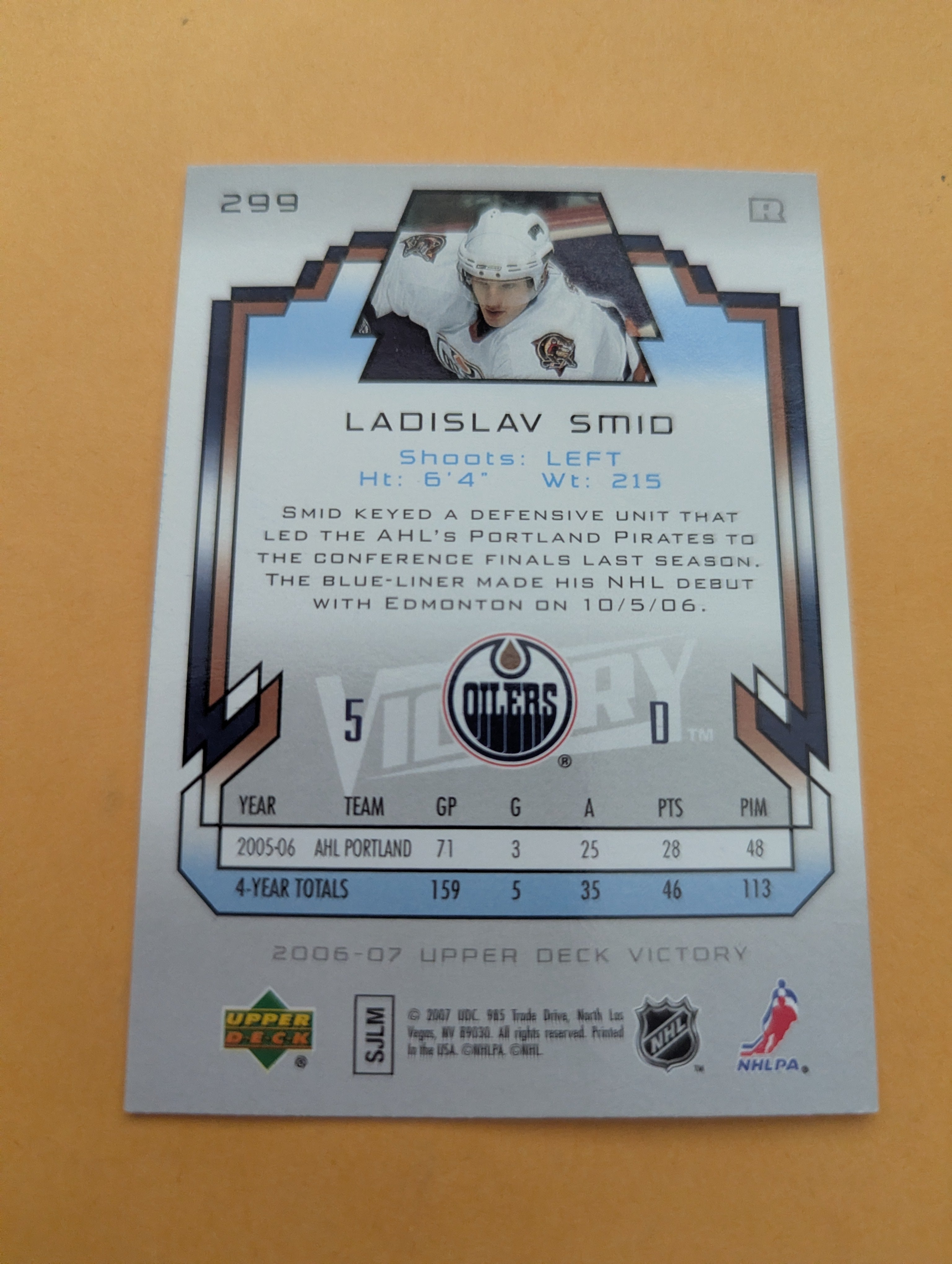 Ladislav Smid Signed Edmonton Oilers Rookie Card