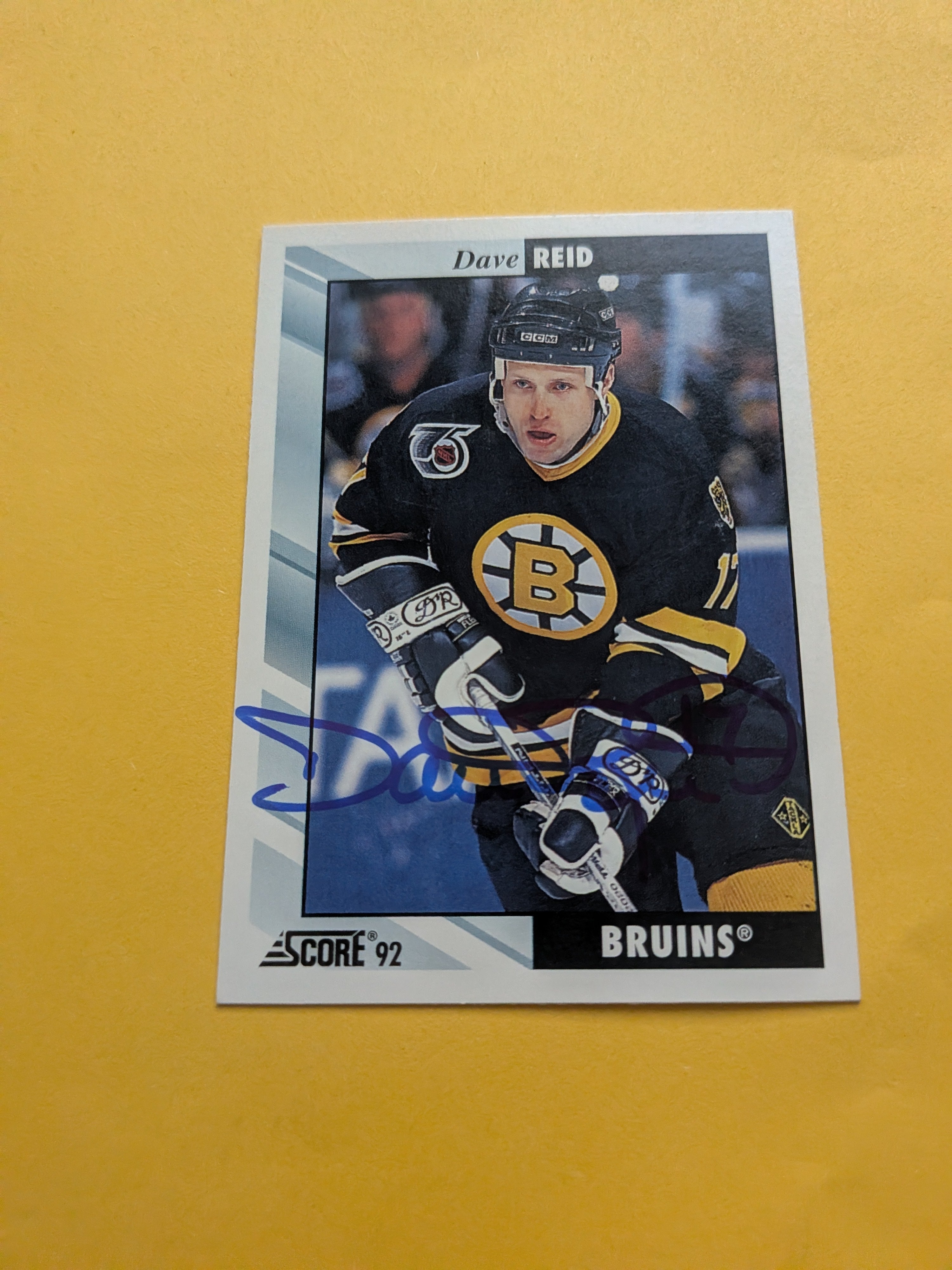 Dave Reid Signed Boston Bruins Card A