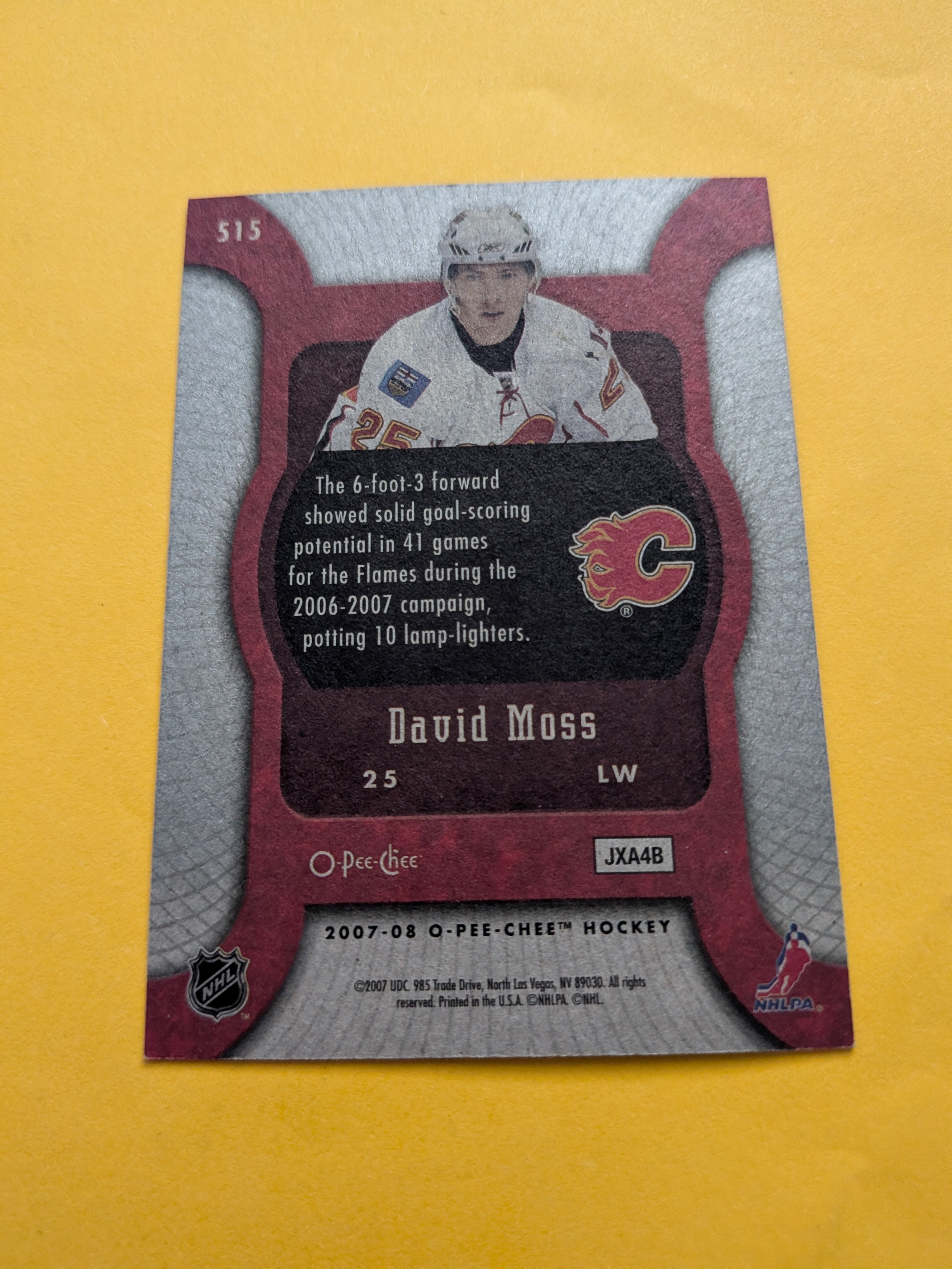 David Moss Signed Calgary Flames Rookie Card C