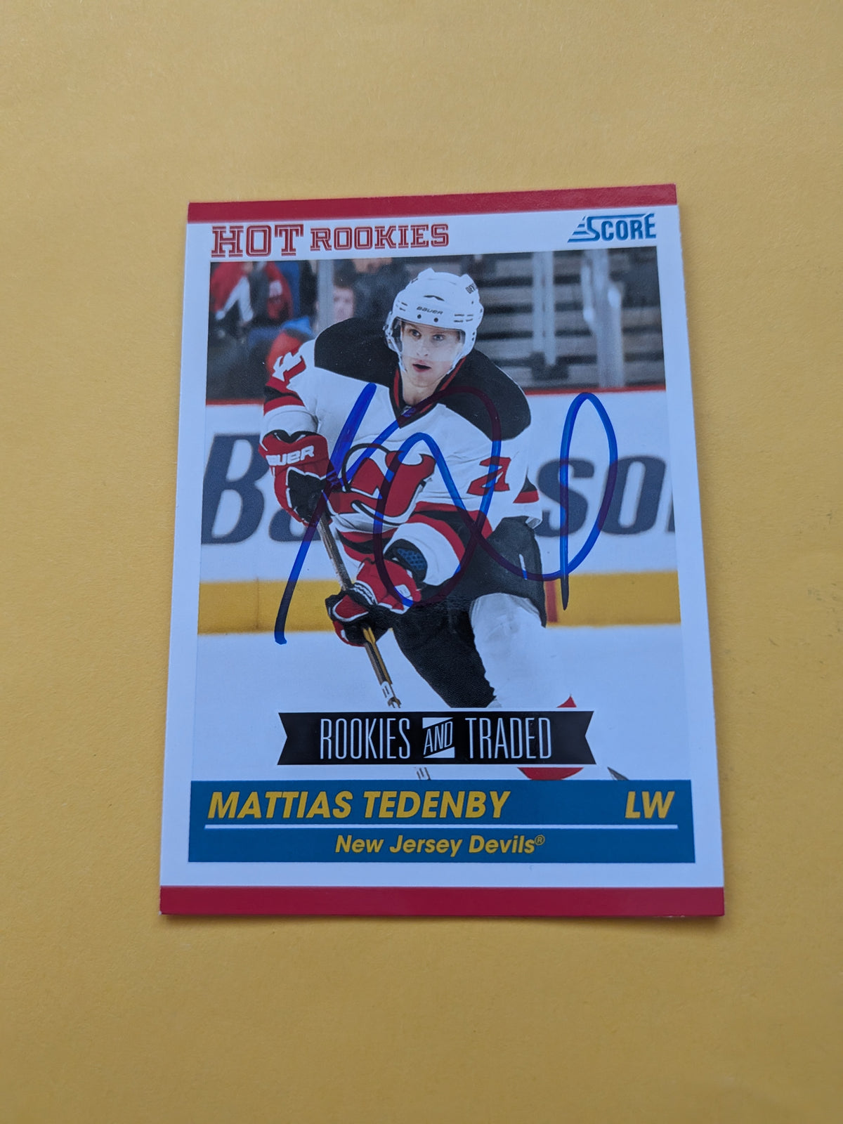 Mattias Tedenby Signed New Jersey Devils Rookie Card B