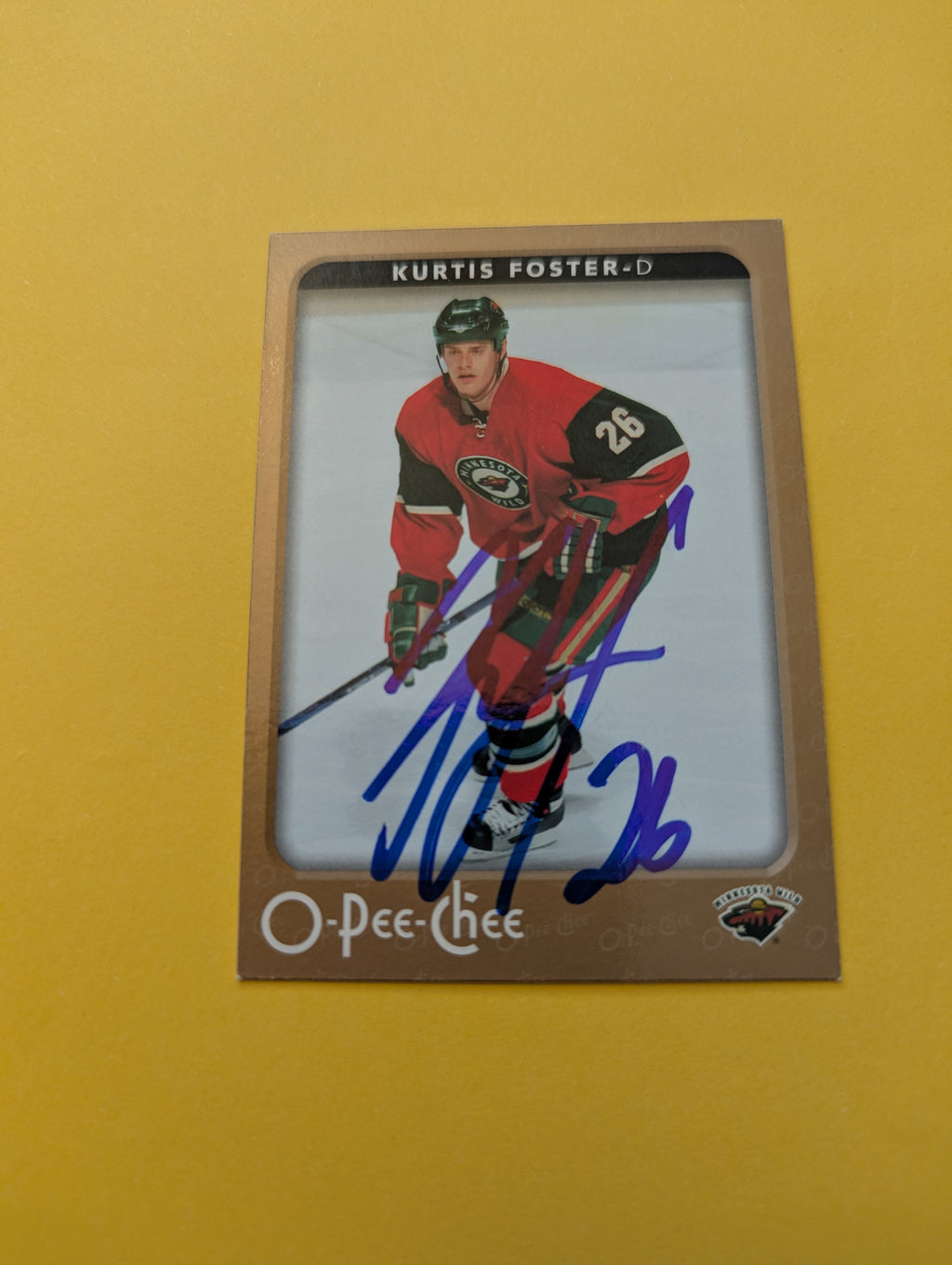 Kurtis Foster Signed Minnesota Wild Card
