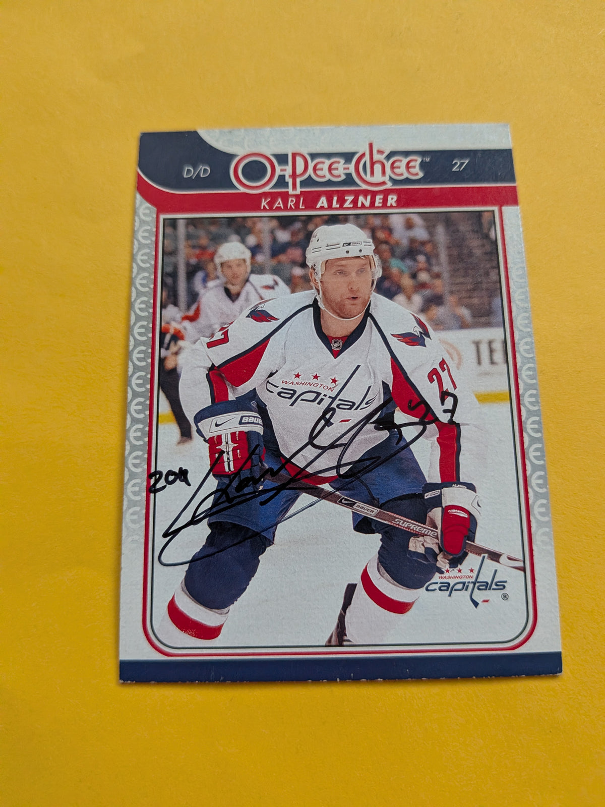 Karl Alzner Signed Washington Capitals Card A