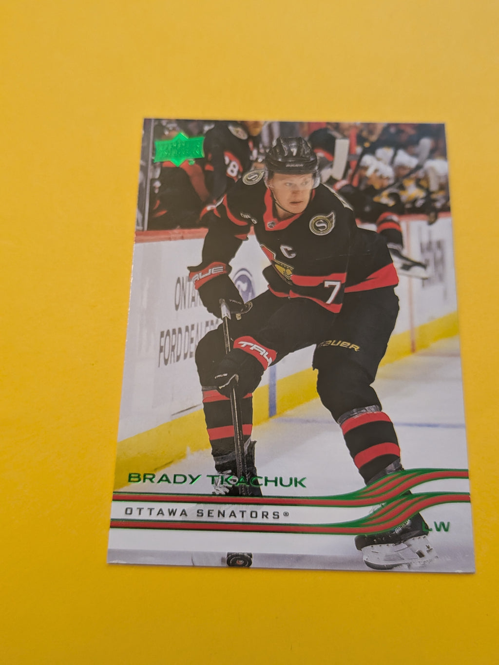 Brady Tkachuk 25-26 Upper Deck Green Holiday Card