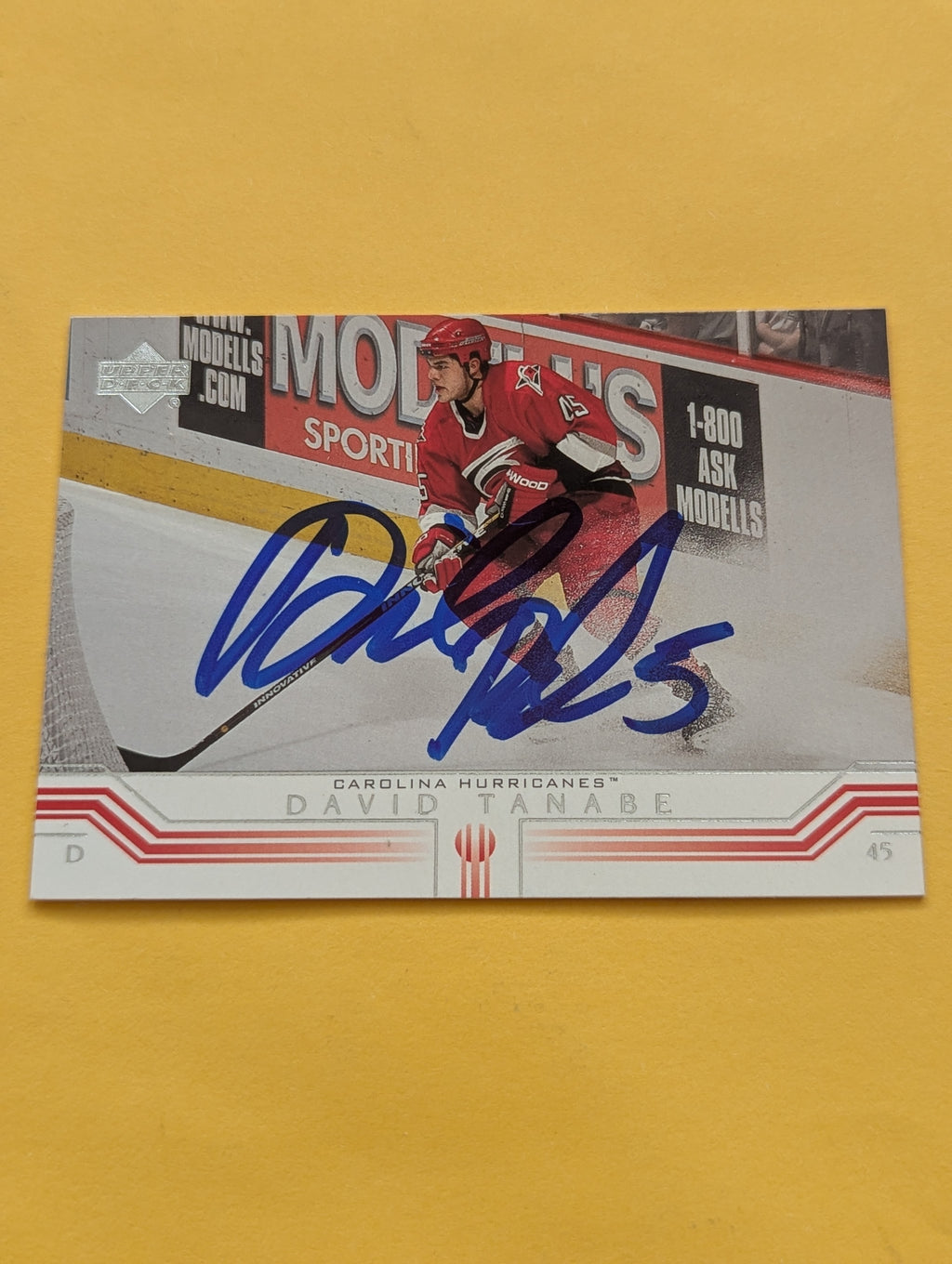 David Tanabe Signed Carolina Hurricanes Card A