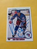 Mark Janssens Signed New York Rangers Card A