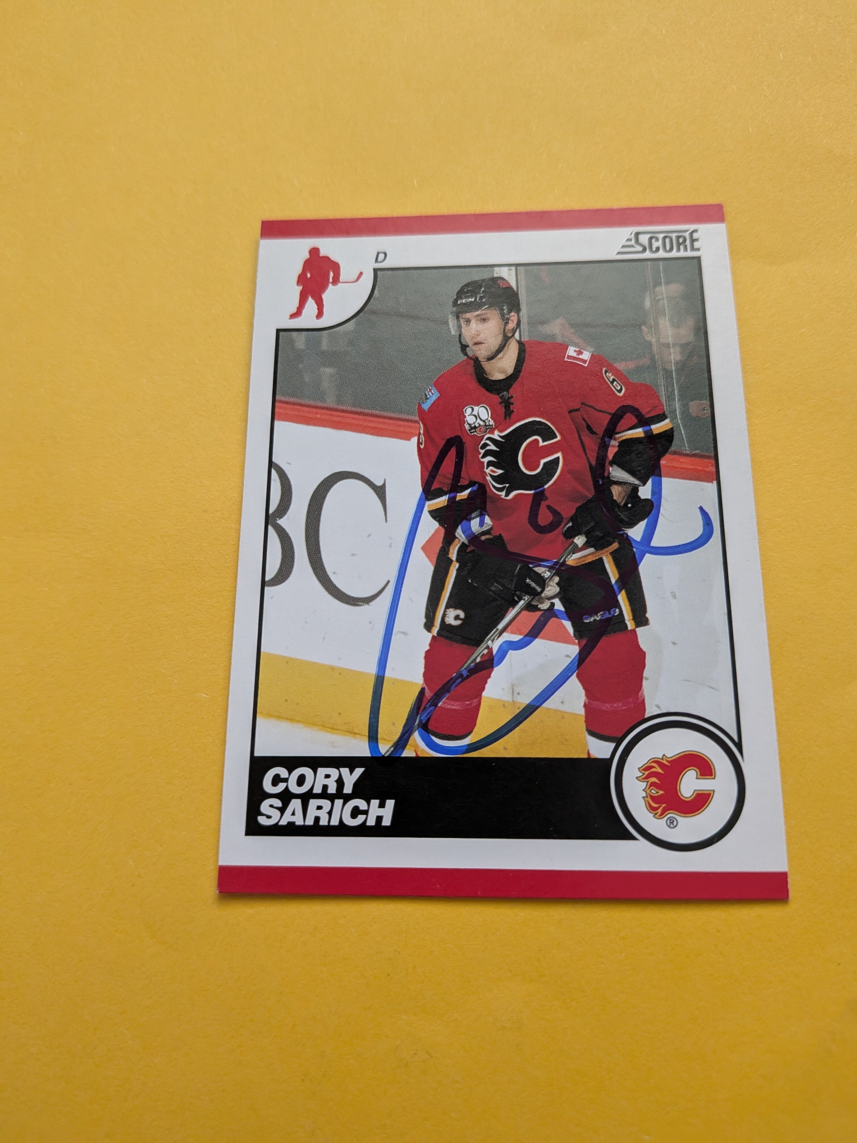 Cory Sarich Signed Calgary Flames Card B