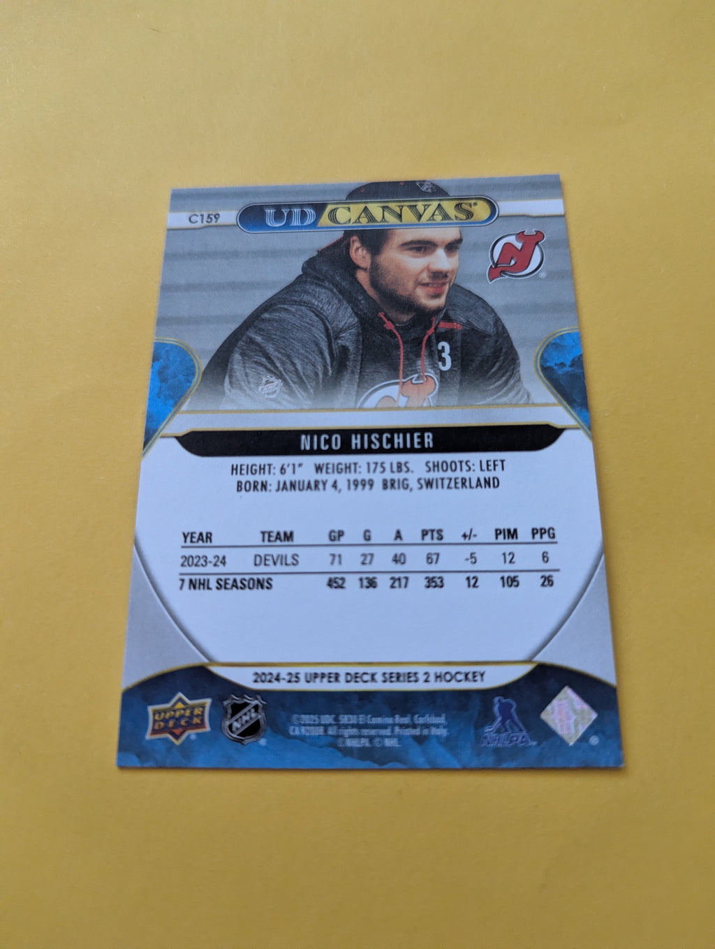 Nico Hischer 24-25 Upper Deck UD Canvas Card