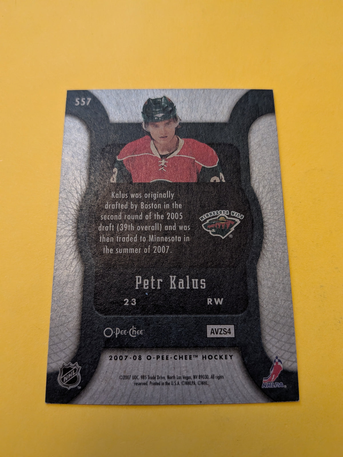 Petr Kalus Signed Minnesota Wild Rookie Card A
