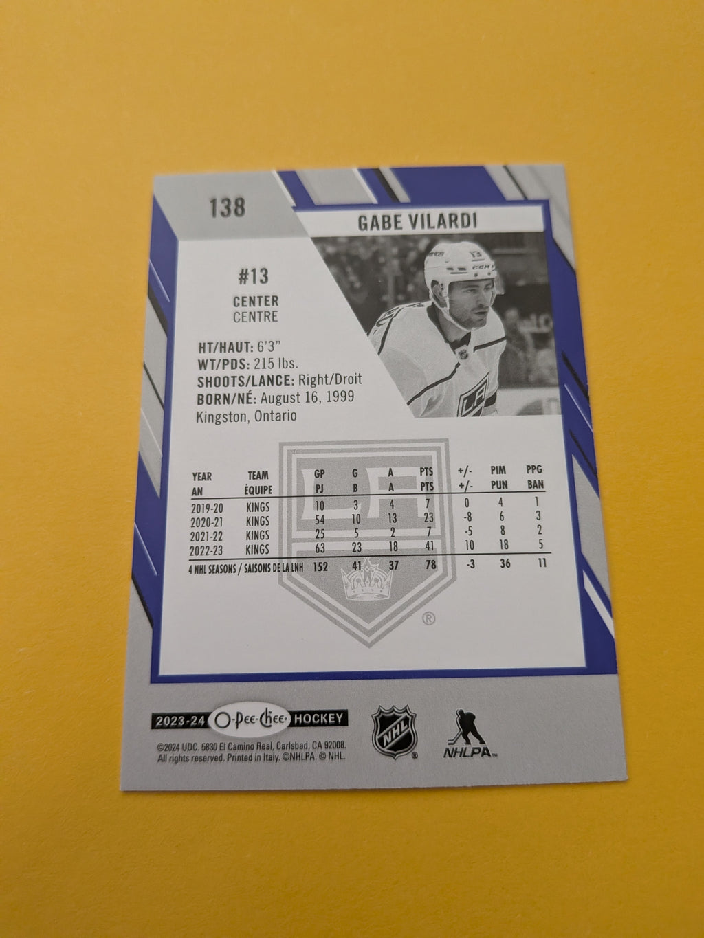 Gabe Vilardi 23-24 OPC Blue Card