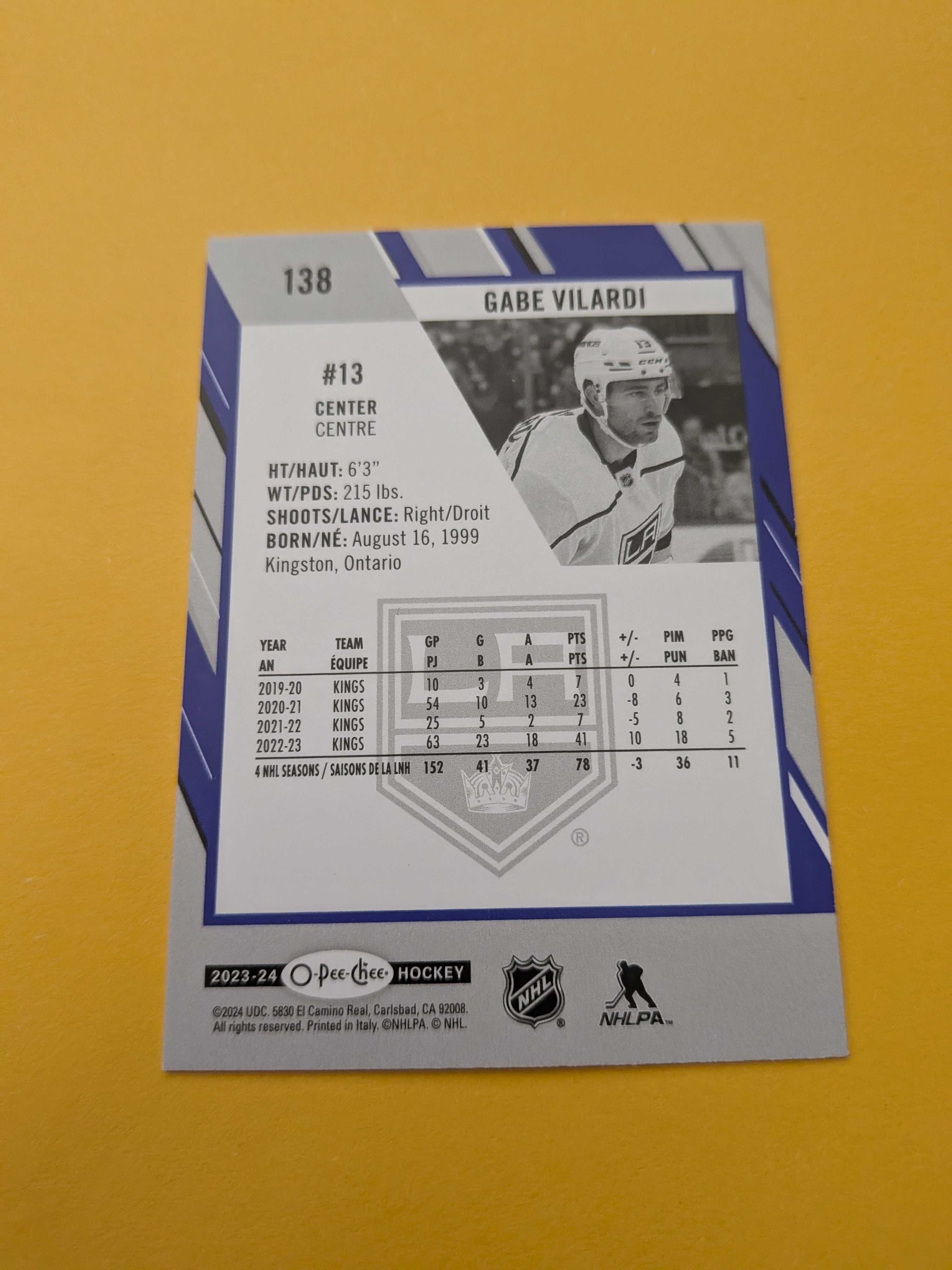 Gabe Vilardi 23-24 OPC Blue Card