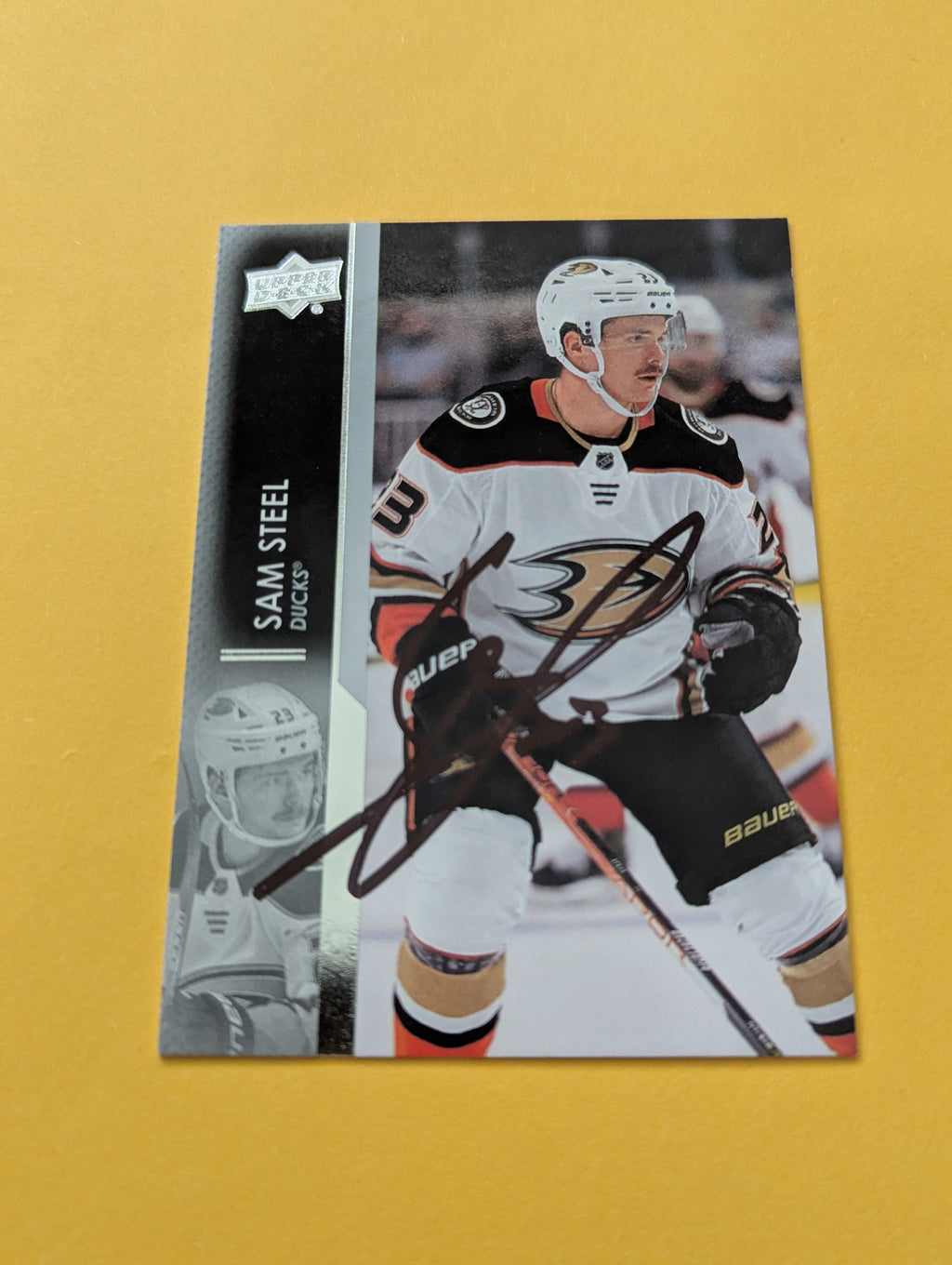 Sam Steel Signed Anaheim Ducks Card