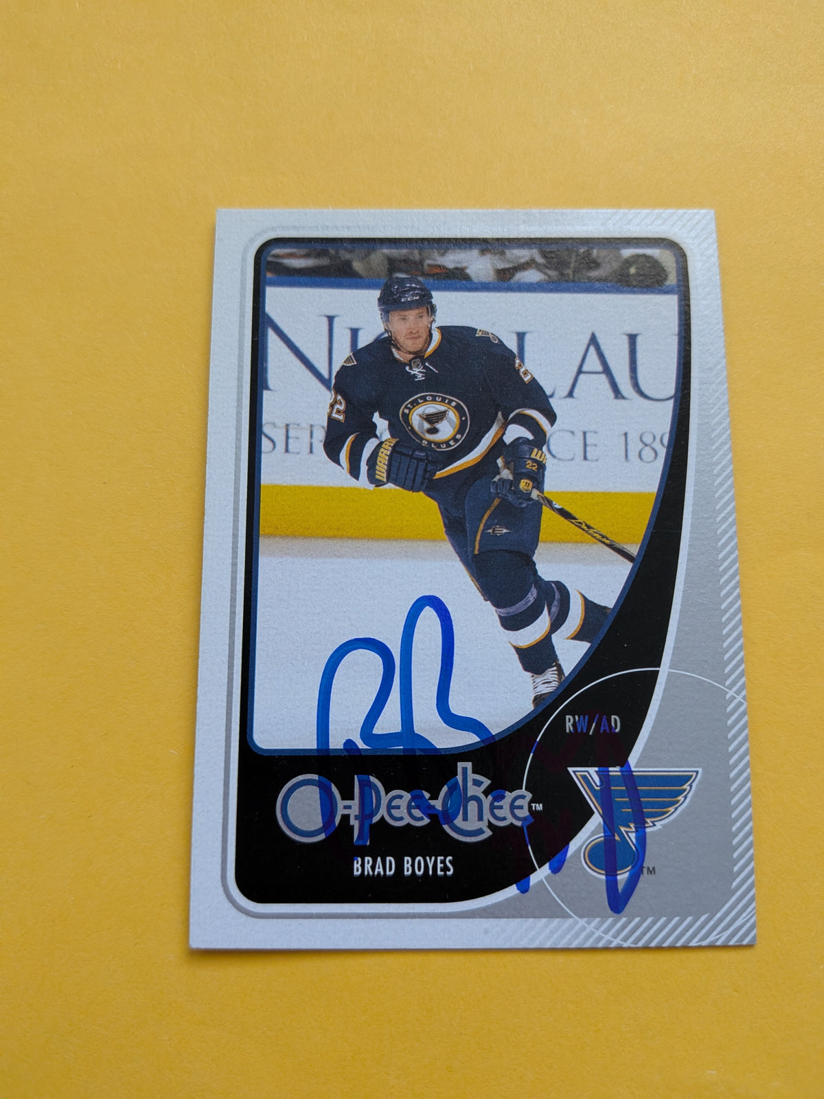 Brad Boyes Signed St. Louis Blues Card E