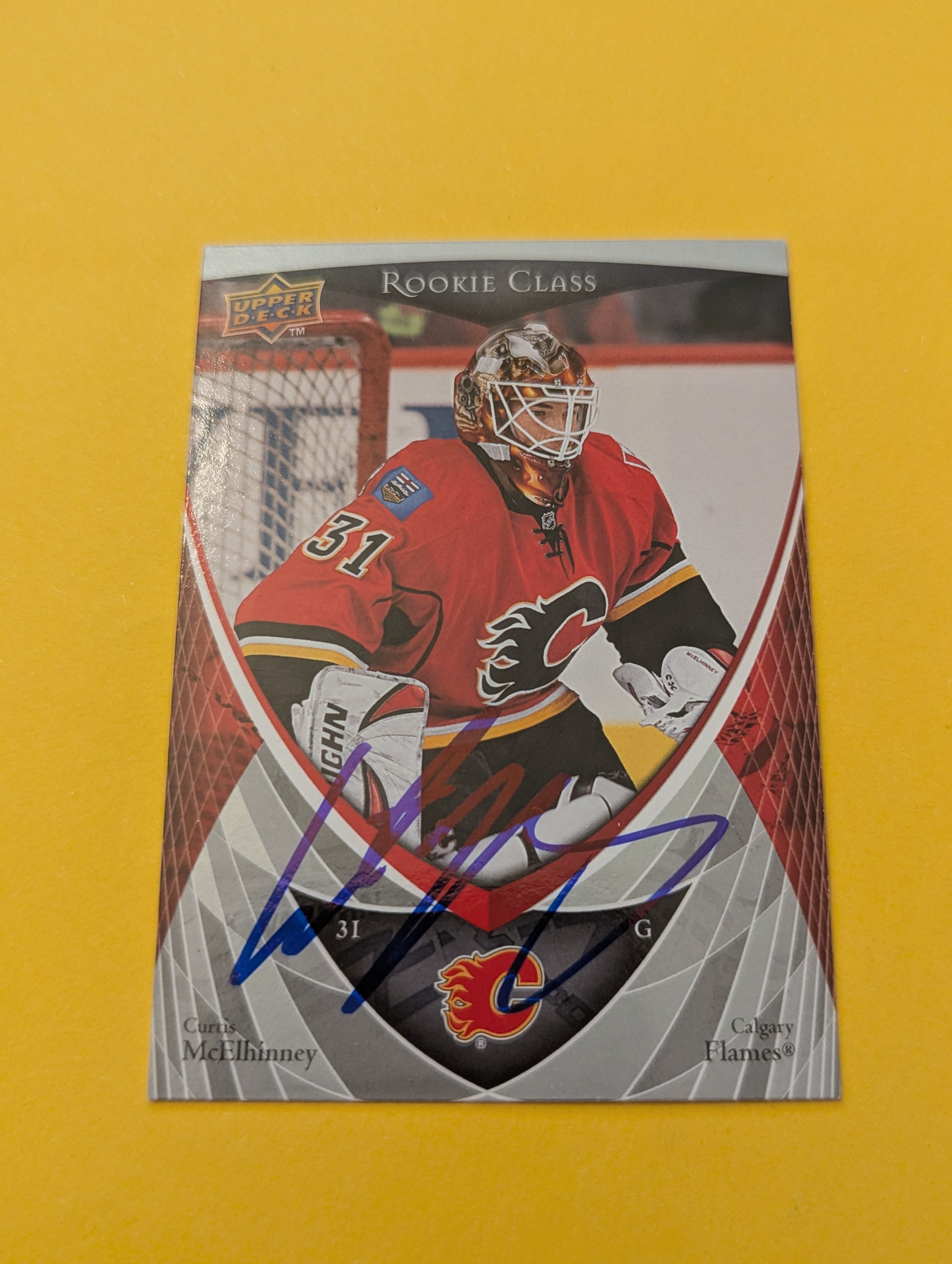Curtis Mcelhinney Signed Calgary Flames Rookie Card
