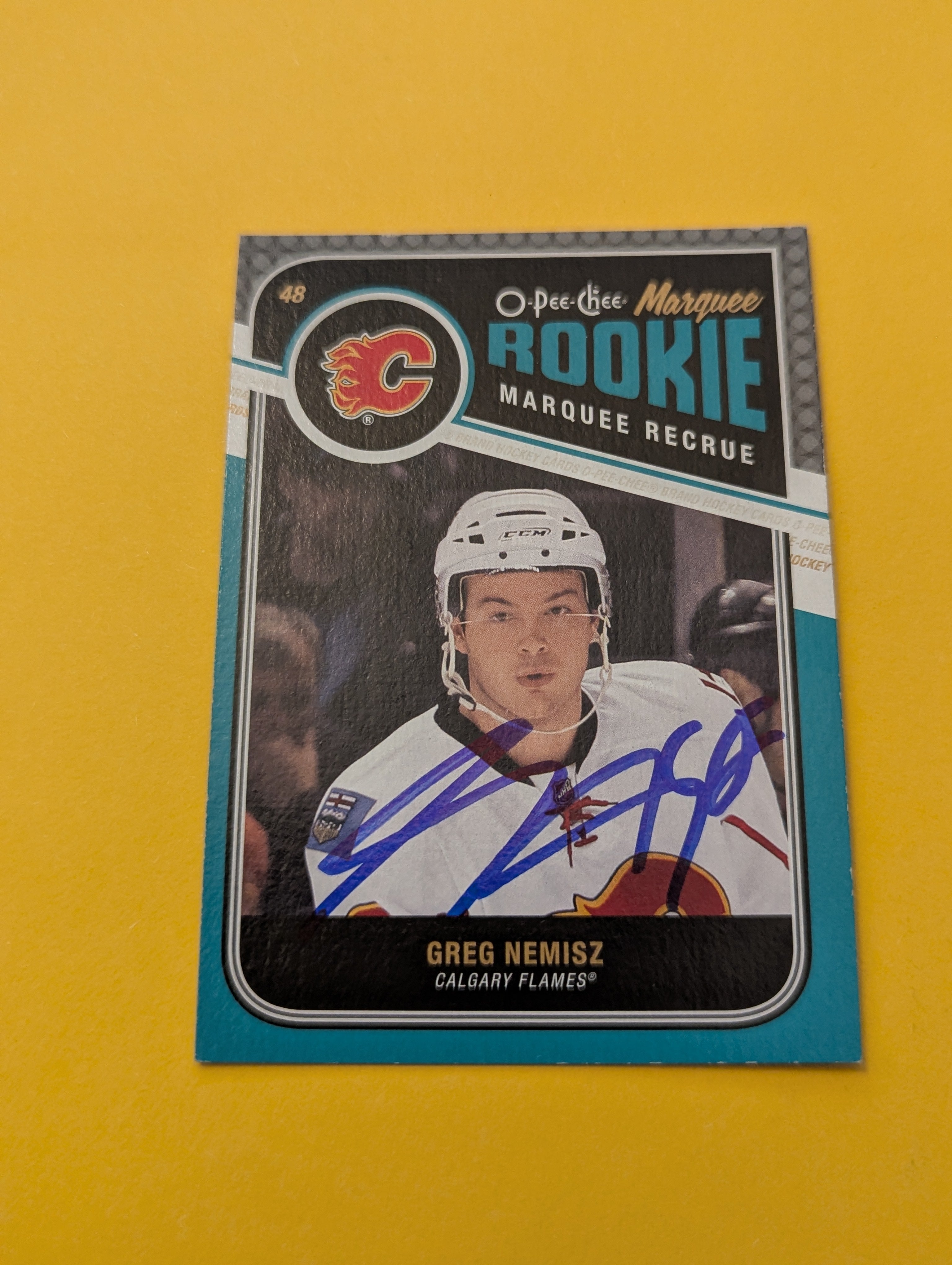 Greg Nemisz Signed Calgary Flames Rookie Card
