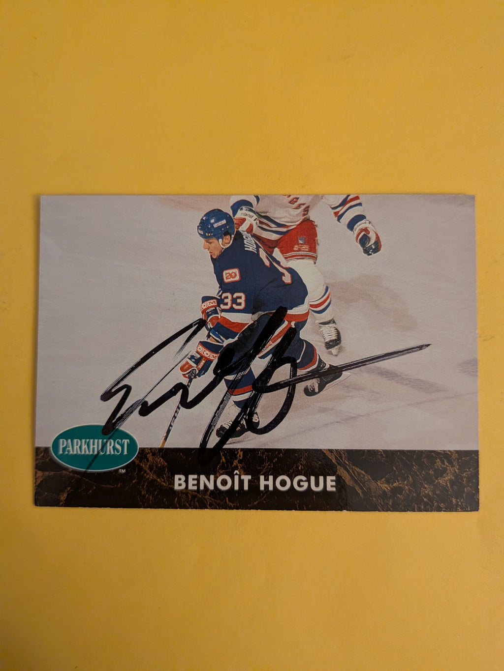 Benoit Hogue Signed New York Islanders Card B