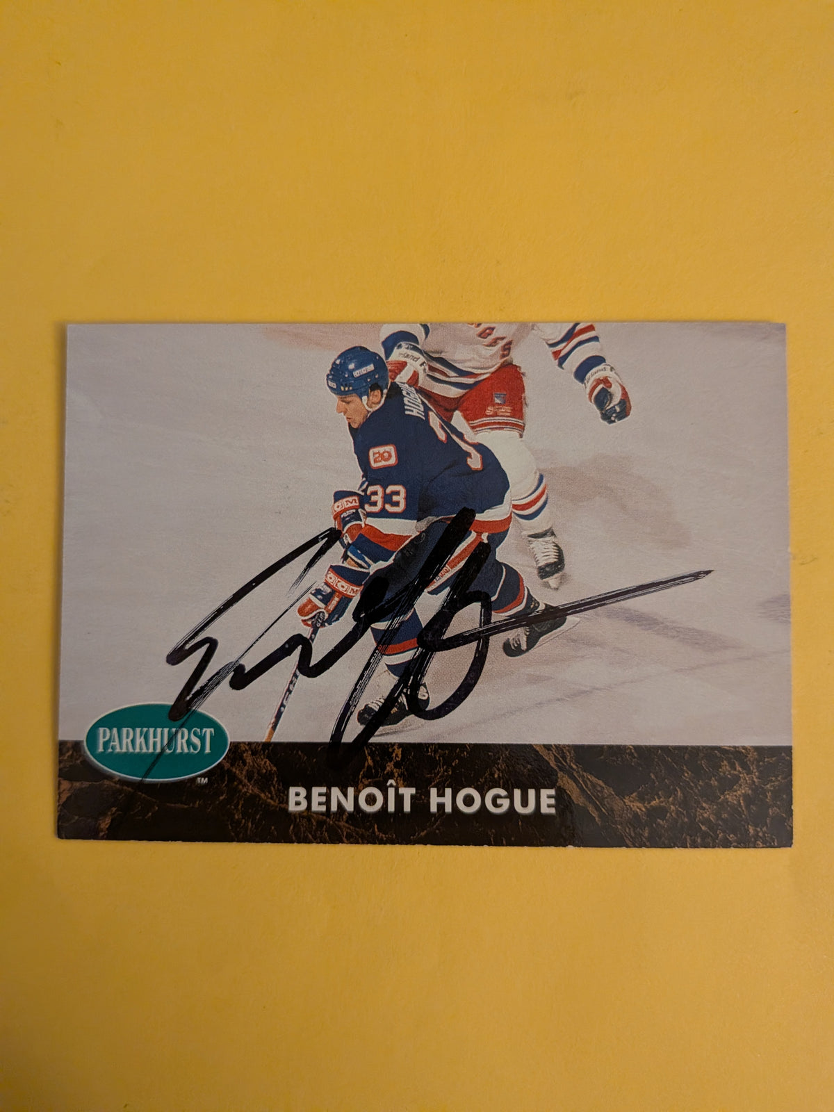 Benoit Hogue Signed New York Islanders Card B