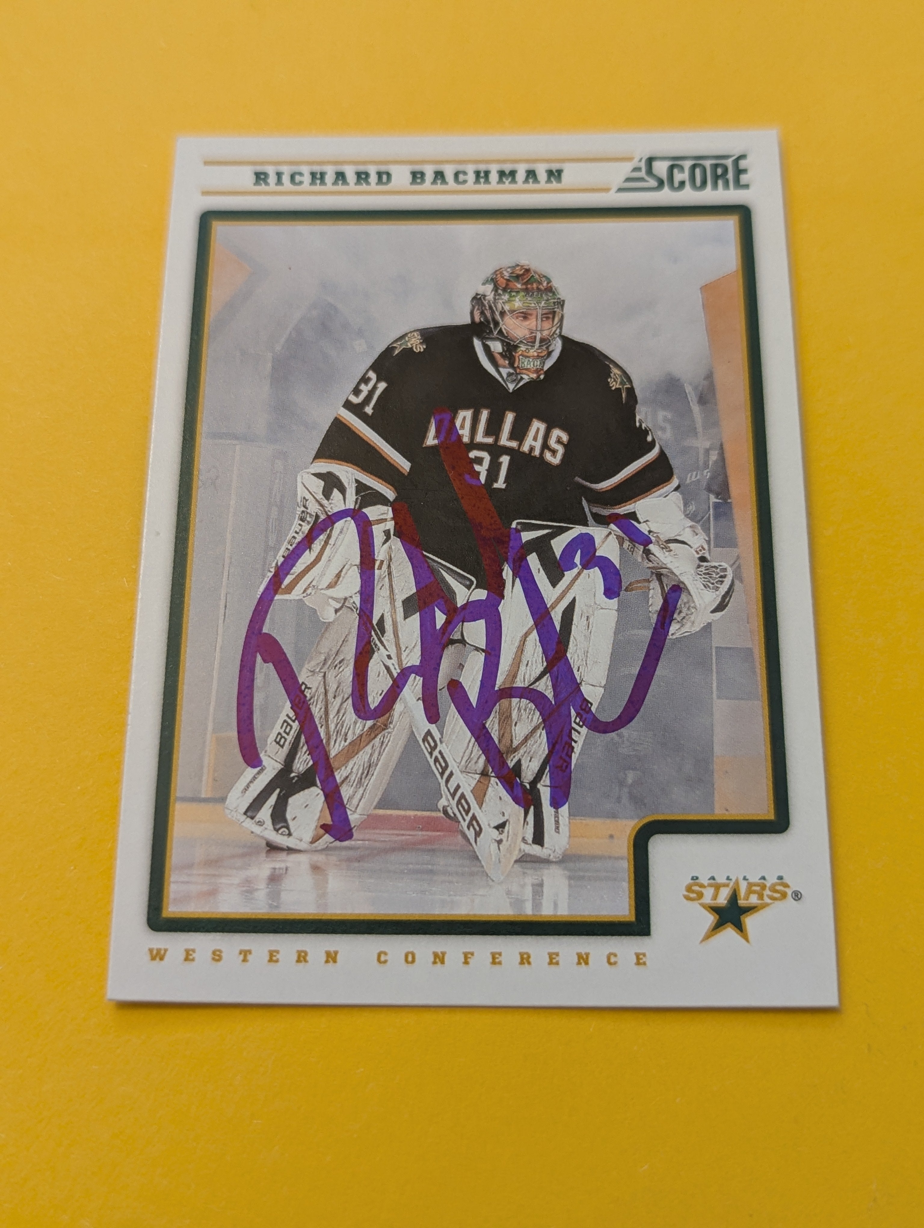 Richard Bachman Signed Dallas Stars Card