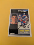 Kris King Signed New York Rangers Card