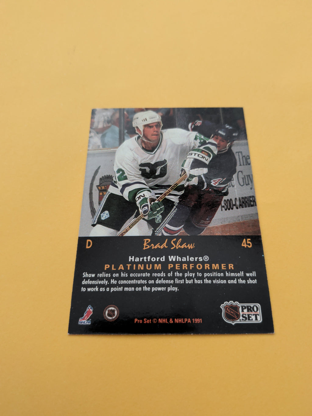 Brad Shaw Signed Hartford Whalers Card C