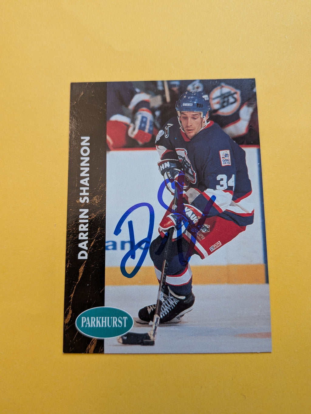 Darrin Shannon Signed Winnipeg Jets Card B