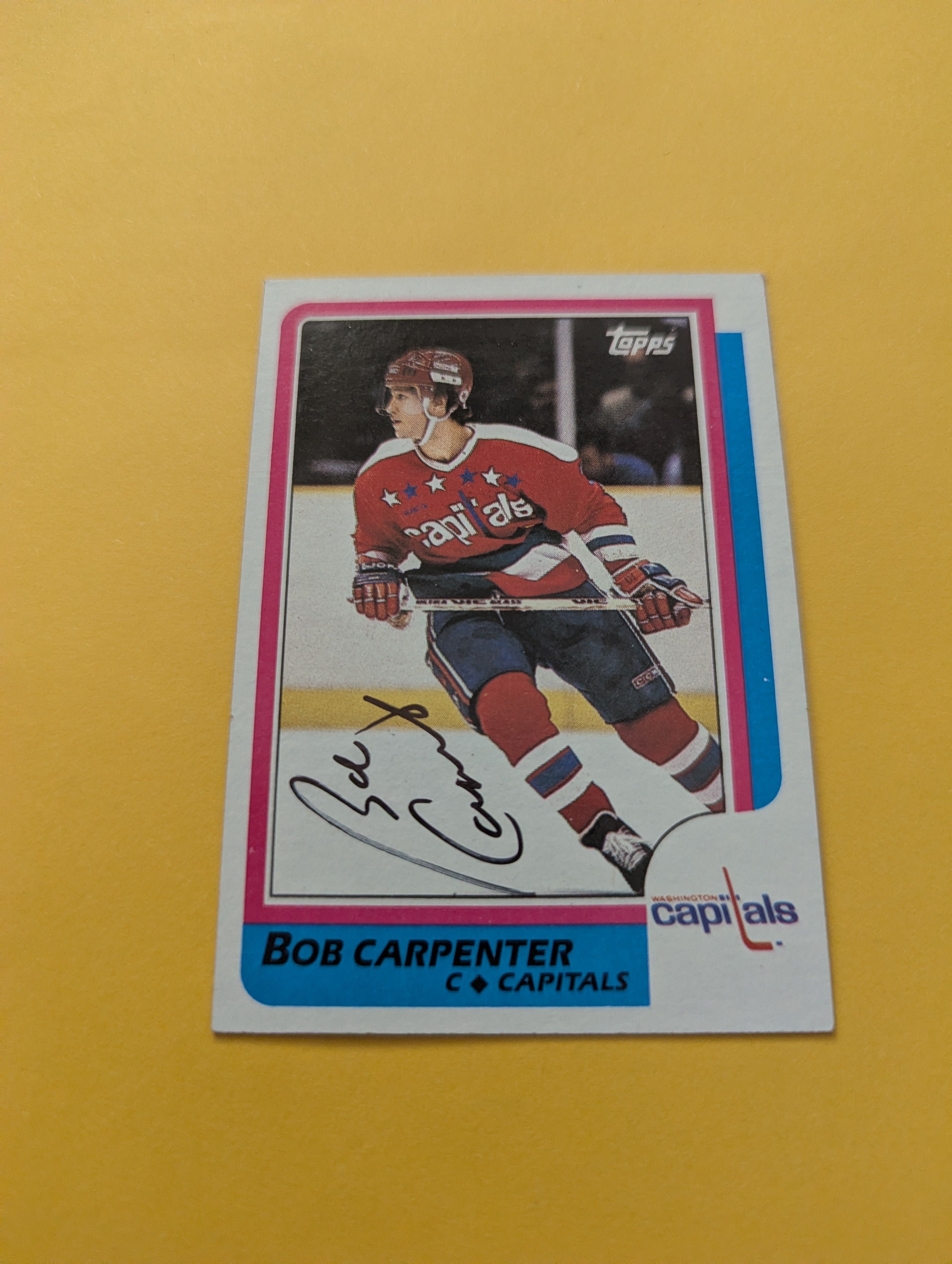 Bob Carpenter Signed Washington Capitals Card