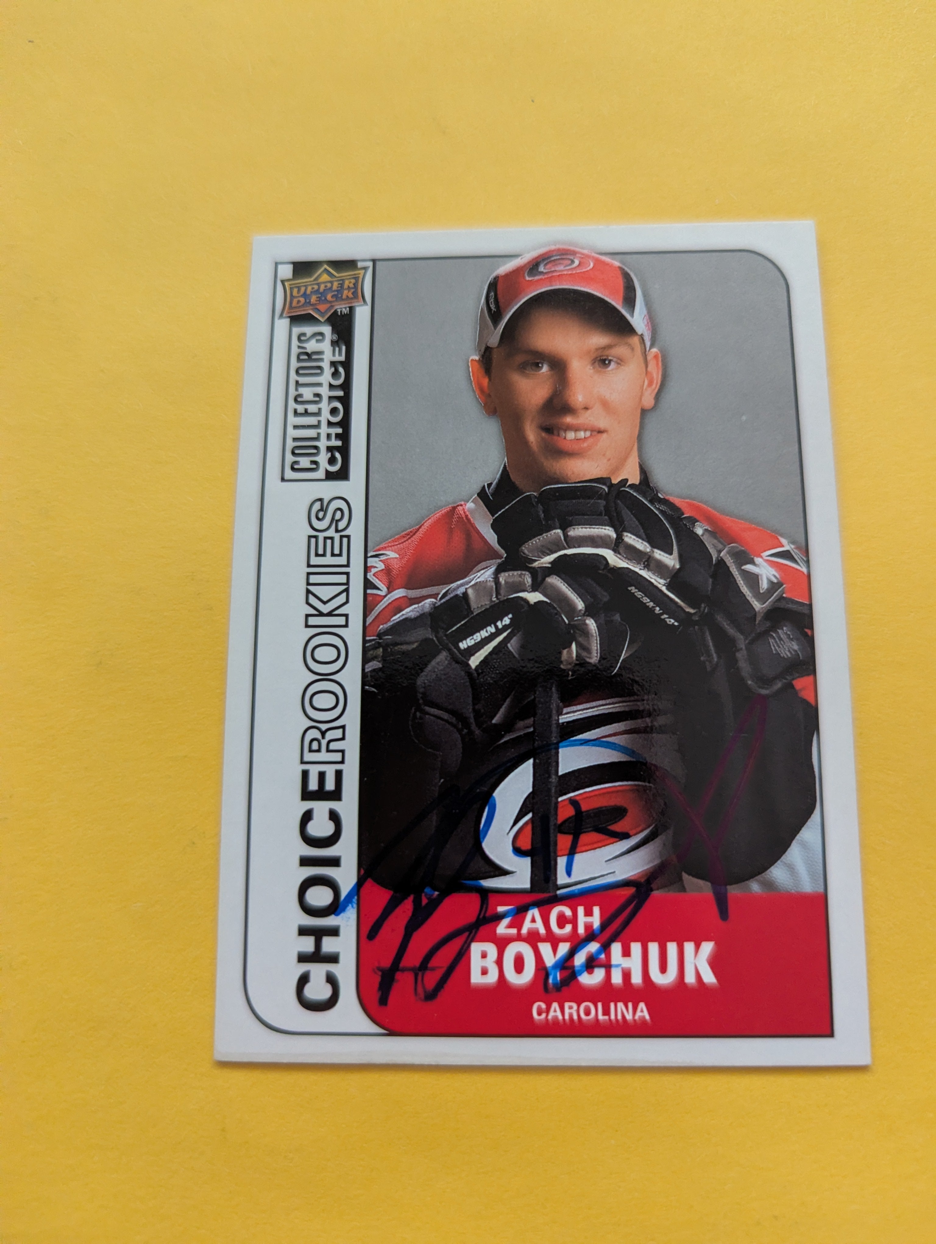 Zach Boychuk Signed Carolina Hurricanes Rookie Card A