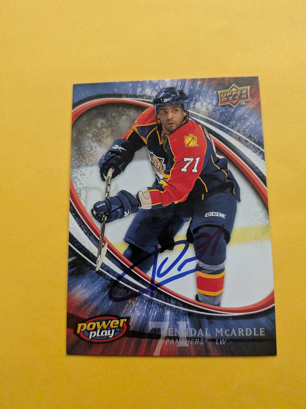 Kenndal Mcardle Signed Florida Panthers Card A