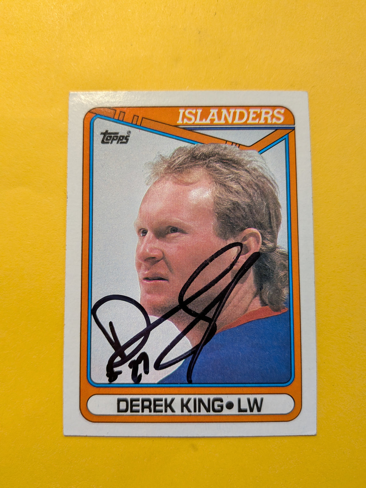 Derek King Signed New York Islanders Card D