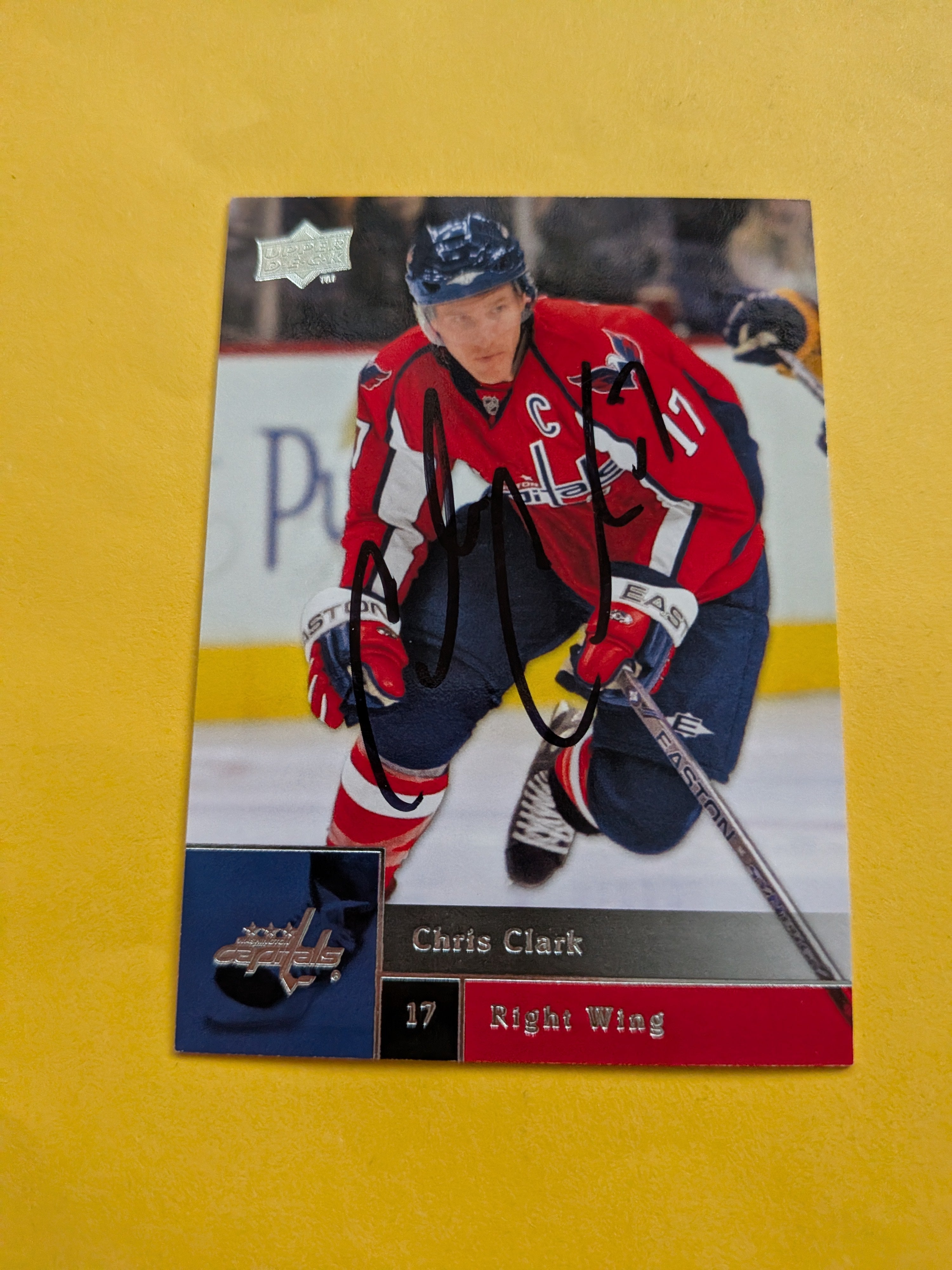Chris Clark Signed Washington Capitals Card C
