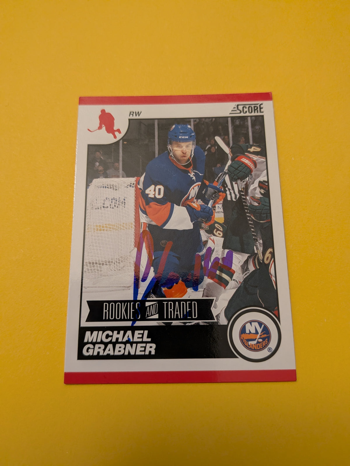 Michael Grabner Signed New York Islanders Card C