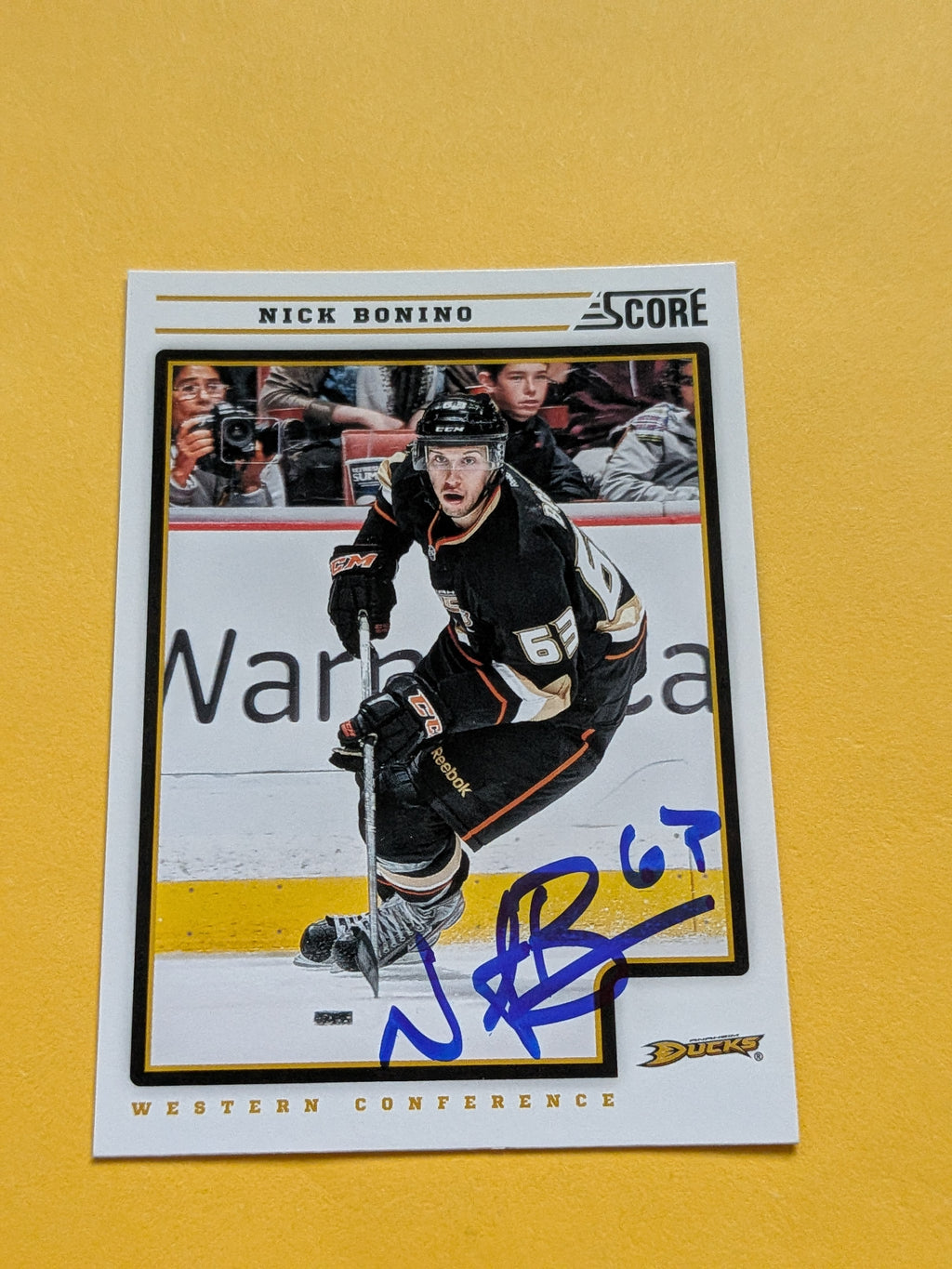 Nick Bonino Signed Anaheim Ducks Card A
