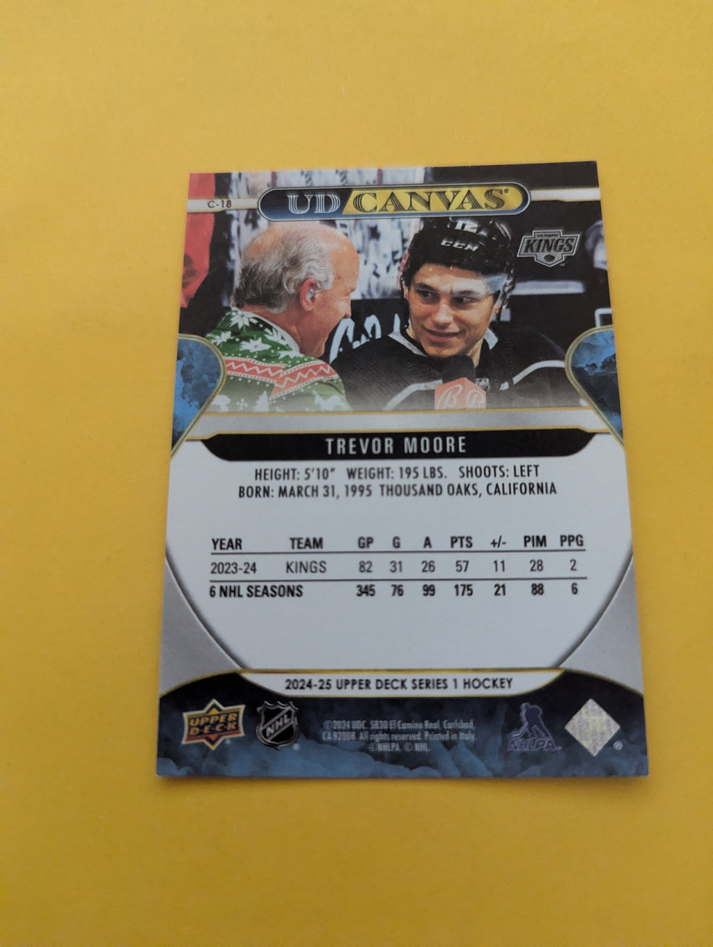 Trevor Moore 24-25 Upper Deck UD Canvas Card