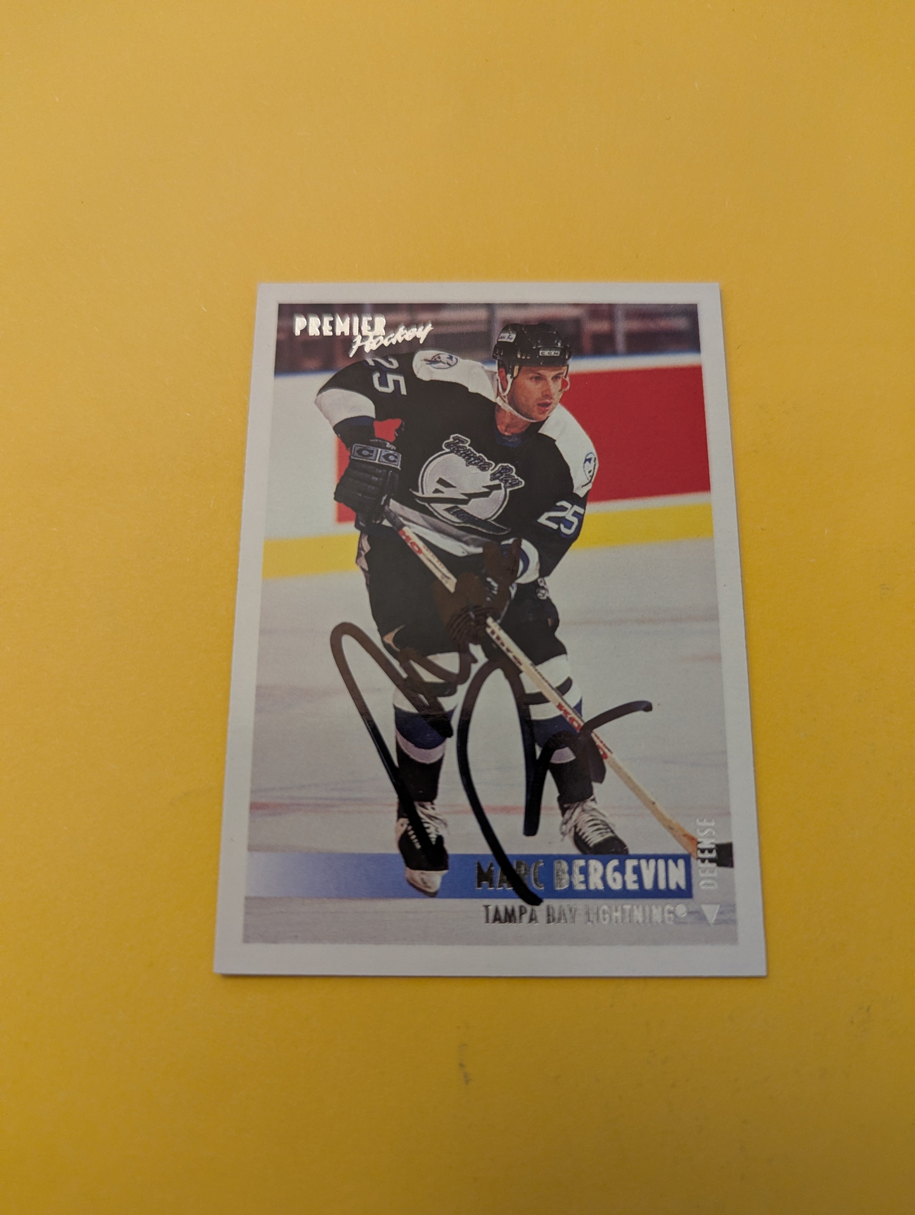 Marc Bergevin Signed Tampa Bay Lightning Card