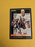 Benoit Hogue Signed New York Islanders Card A