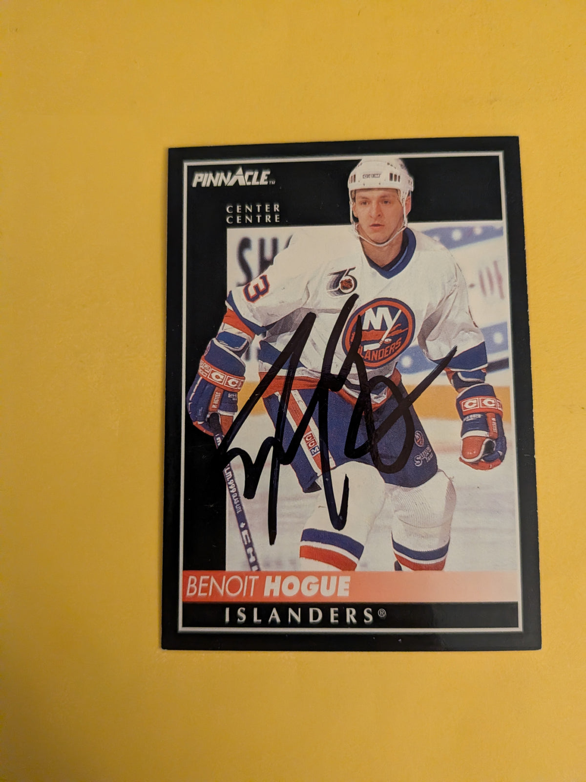 Benoit Hogue Signed New York Islanders Card A