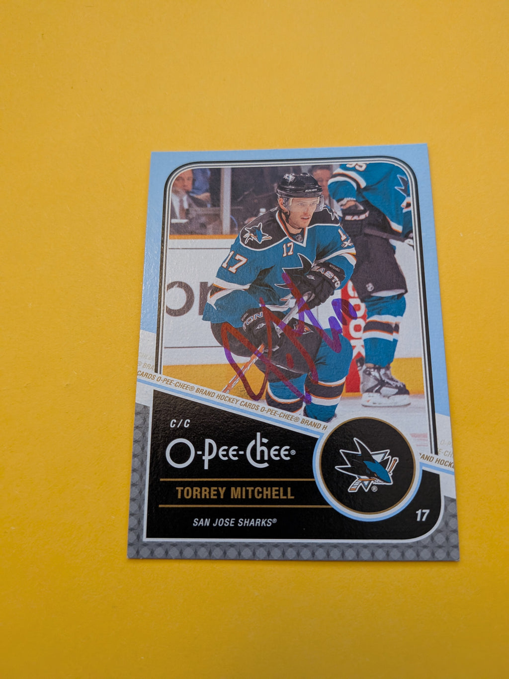 Torrey Mitchell Signed San Jose Sharks Card G