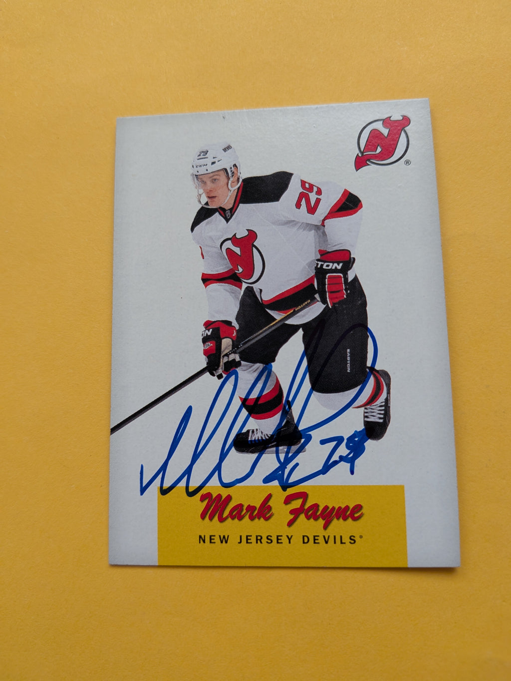 Mark Fayne Signed New Jersey Devils Card C