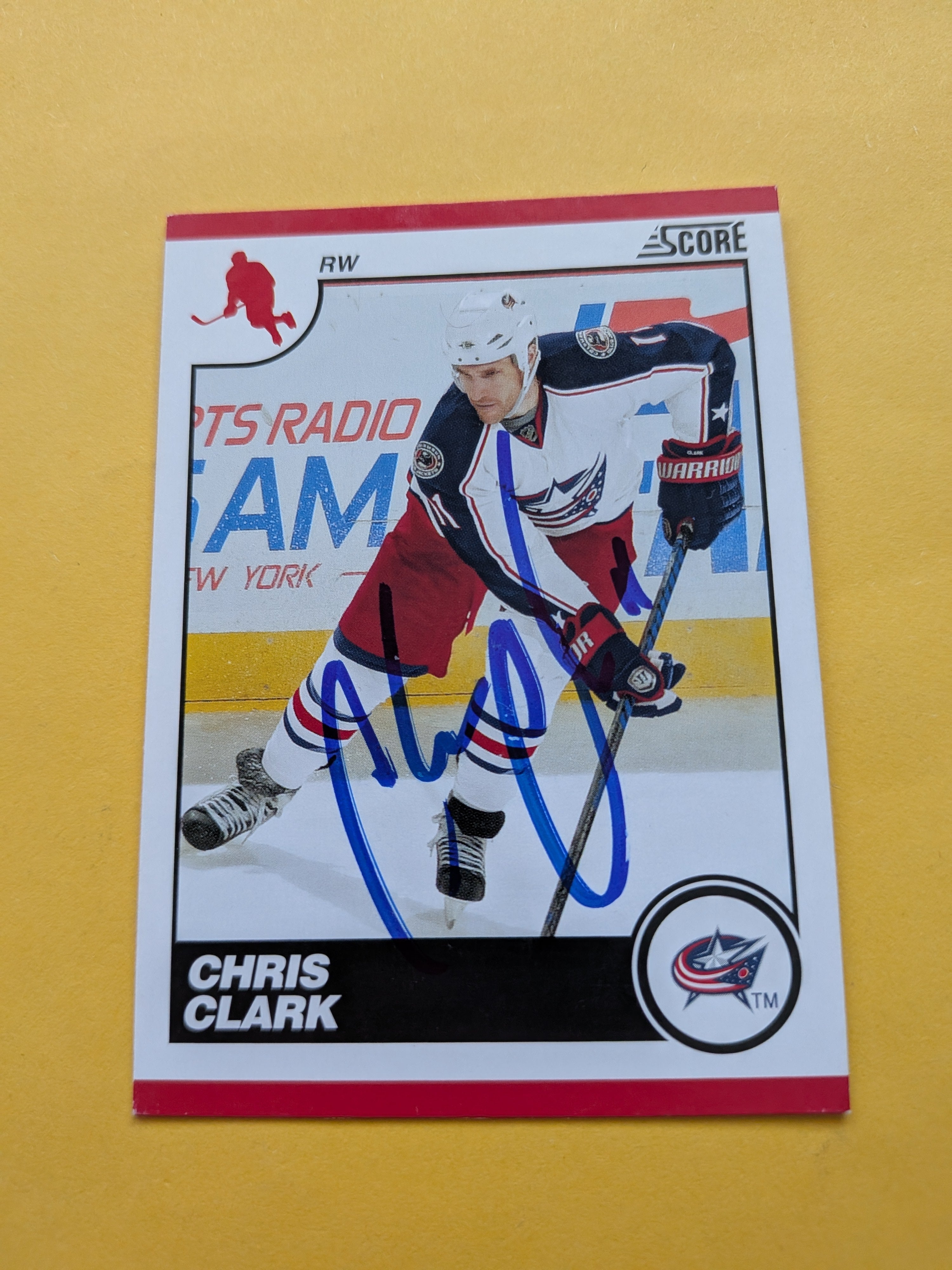 Chris Clark Signed Columbus Blue Jackets Card A