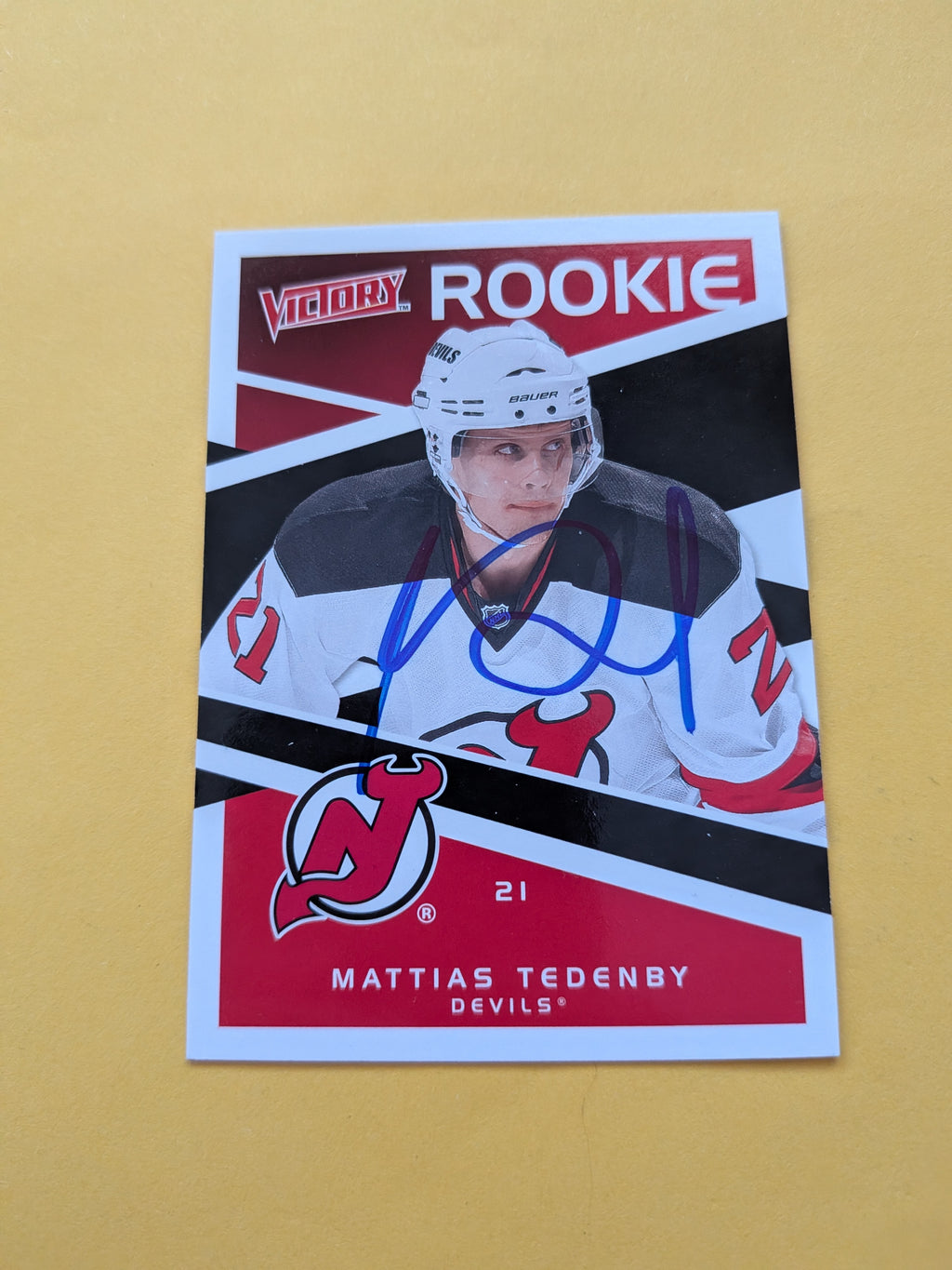 Mattias Tedenby Signed New Jersey Devils Rookie Card C