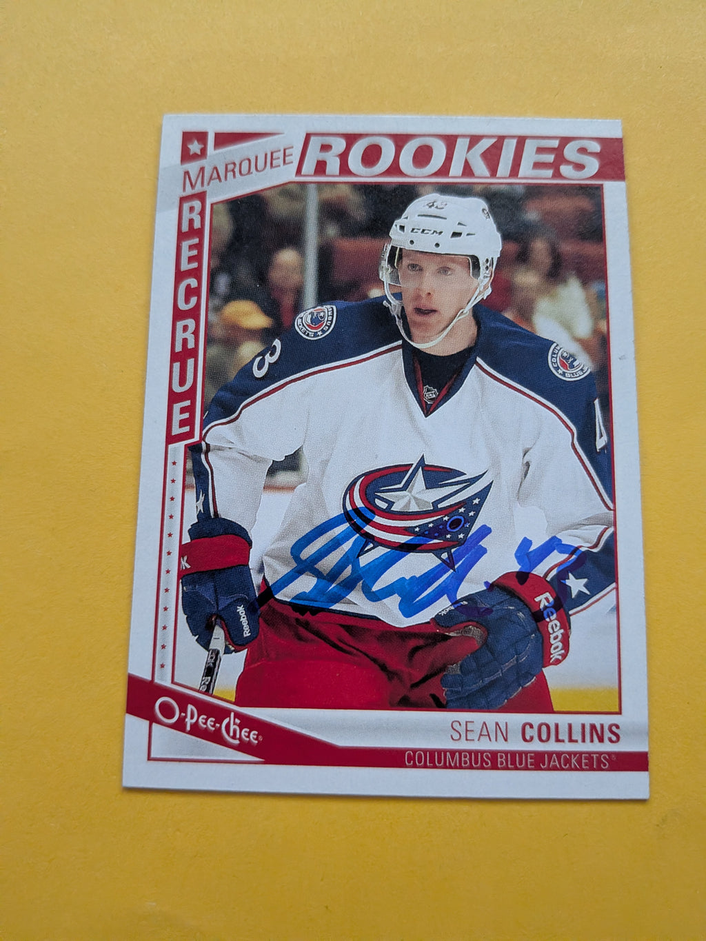 Sean Collins Signed Columbus Blue Jackets Rookie Card A