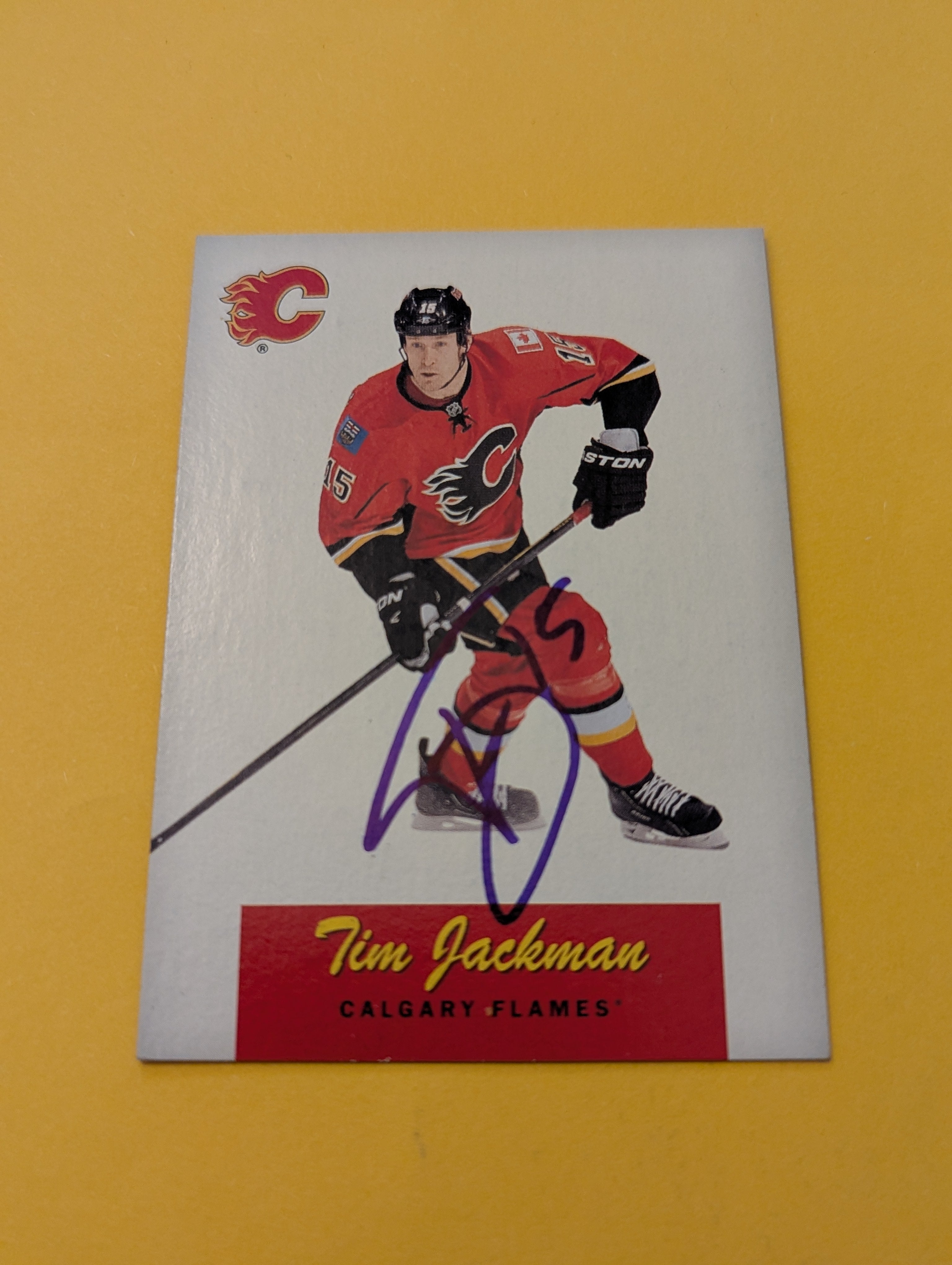 Tim Jackman Signed Calgary Flames Card