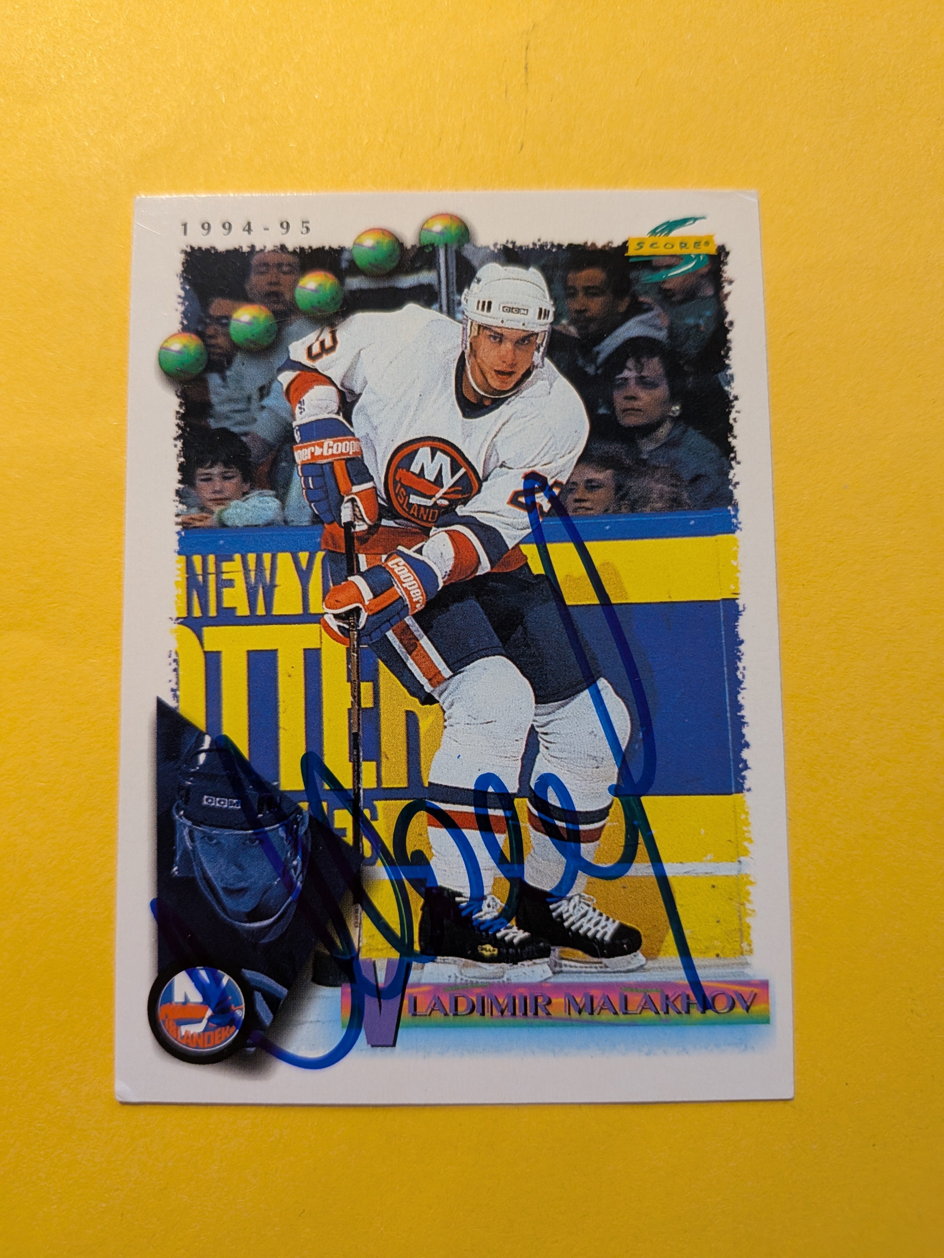 Vladimir Malakhov Signed New York Islanders Card A