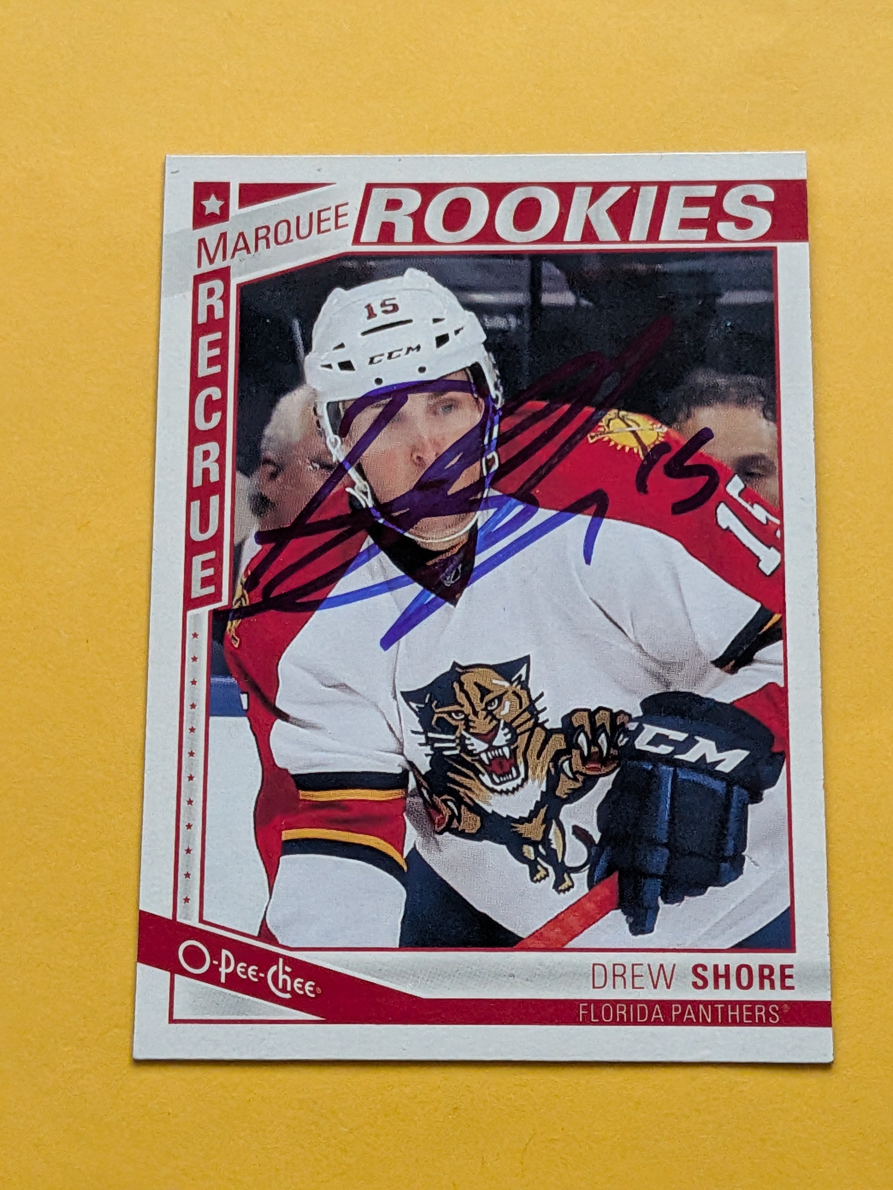 Drew Shore Signed Florida Panthers Rookie Card B