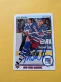 Troy Mallette Signed New York Rangers Card E