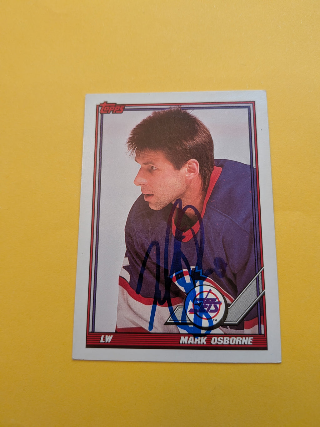 Mark Osborne Signed Winnipeg Jets Card B