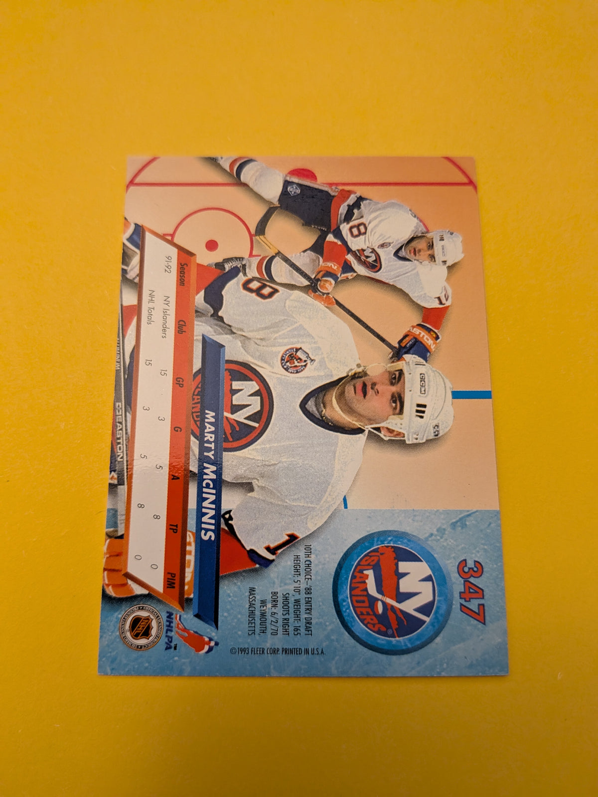 Marty McInnis Signed New York Islanders Card C