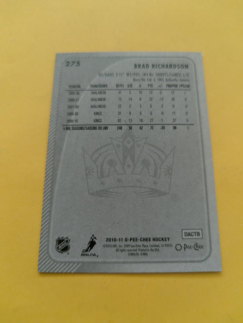 Brad Richardson Signed Los Angeles Kings Card A