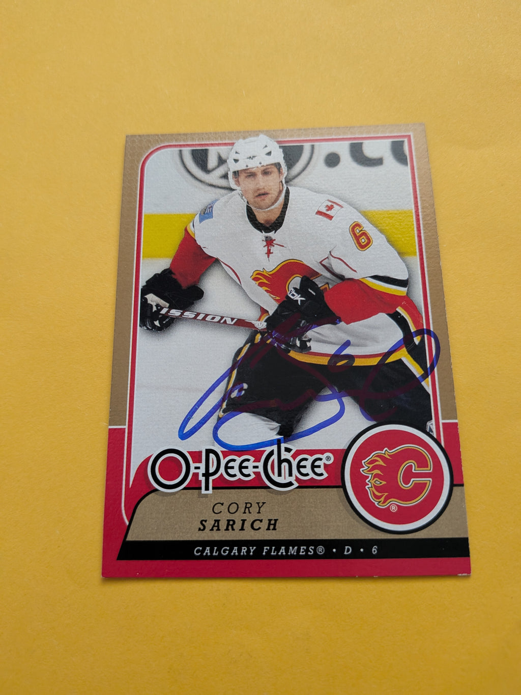 Cory Sarich Signed Calgary Flames Card C