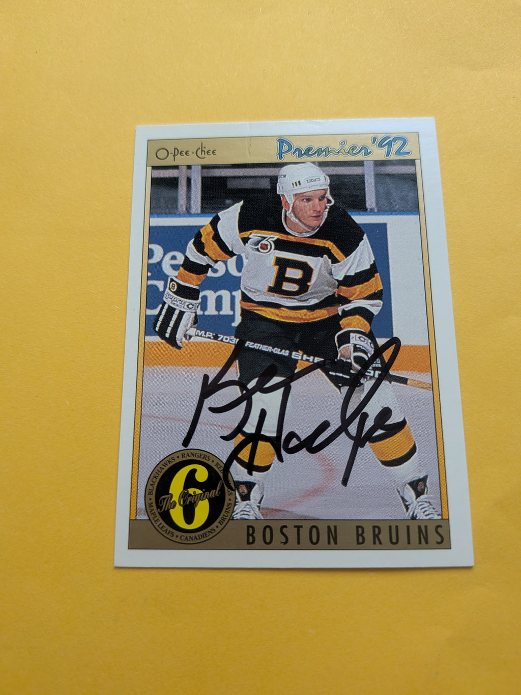 Ken Hodge Signed Boston Bruins Card A